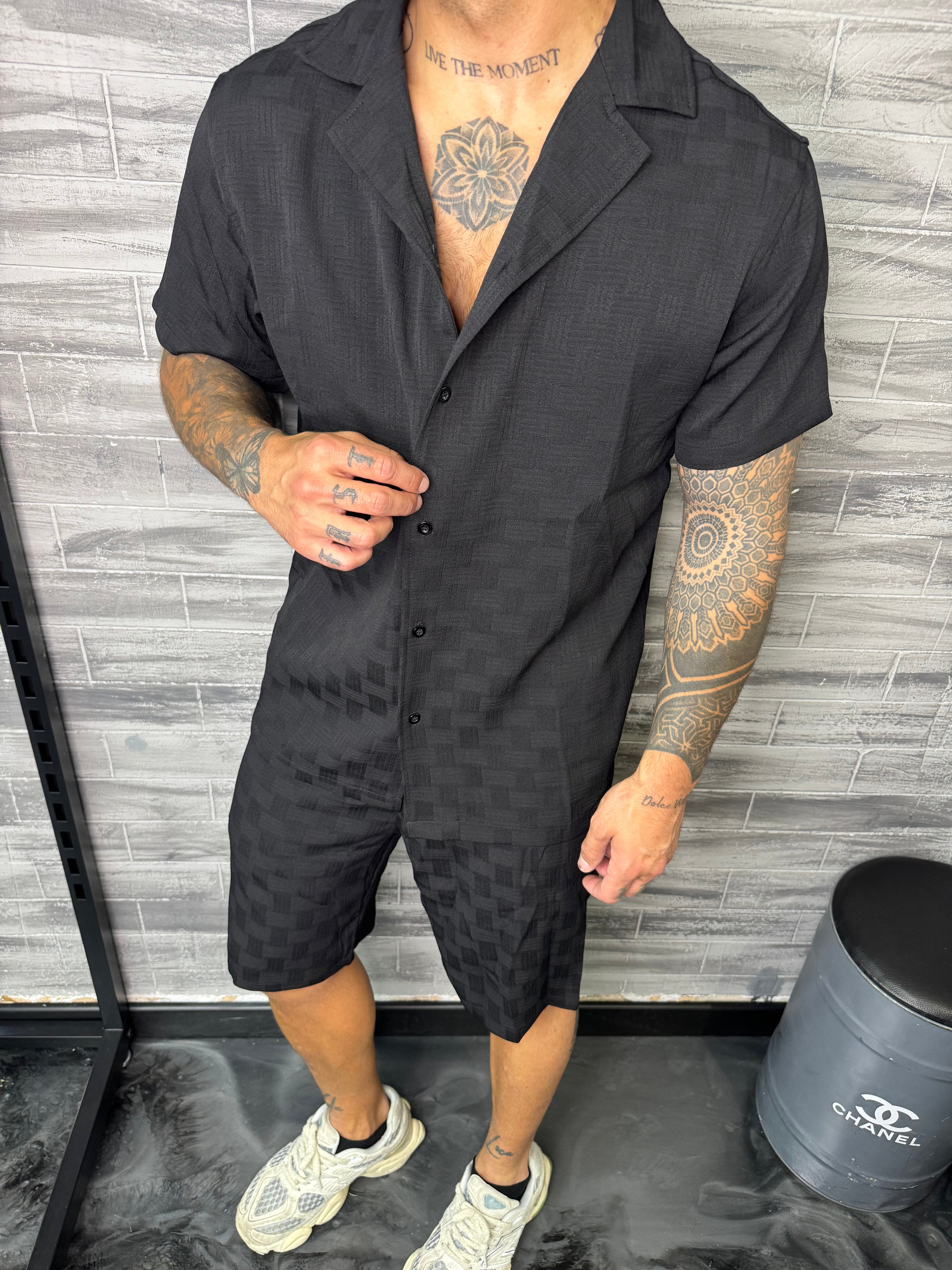Ensemble Malta short + chemise noir