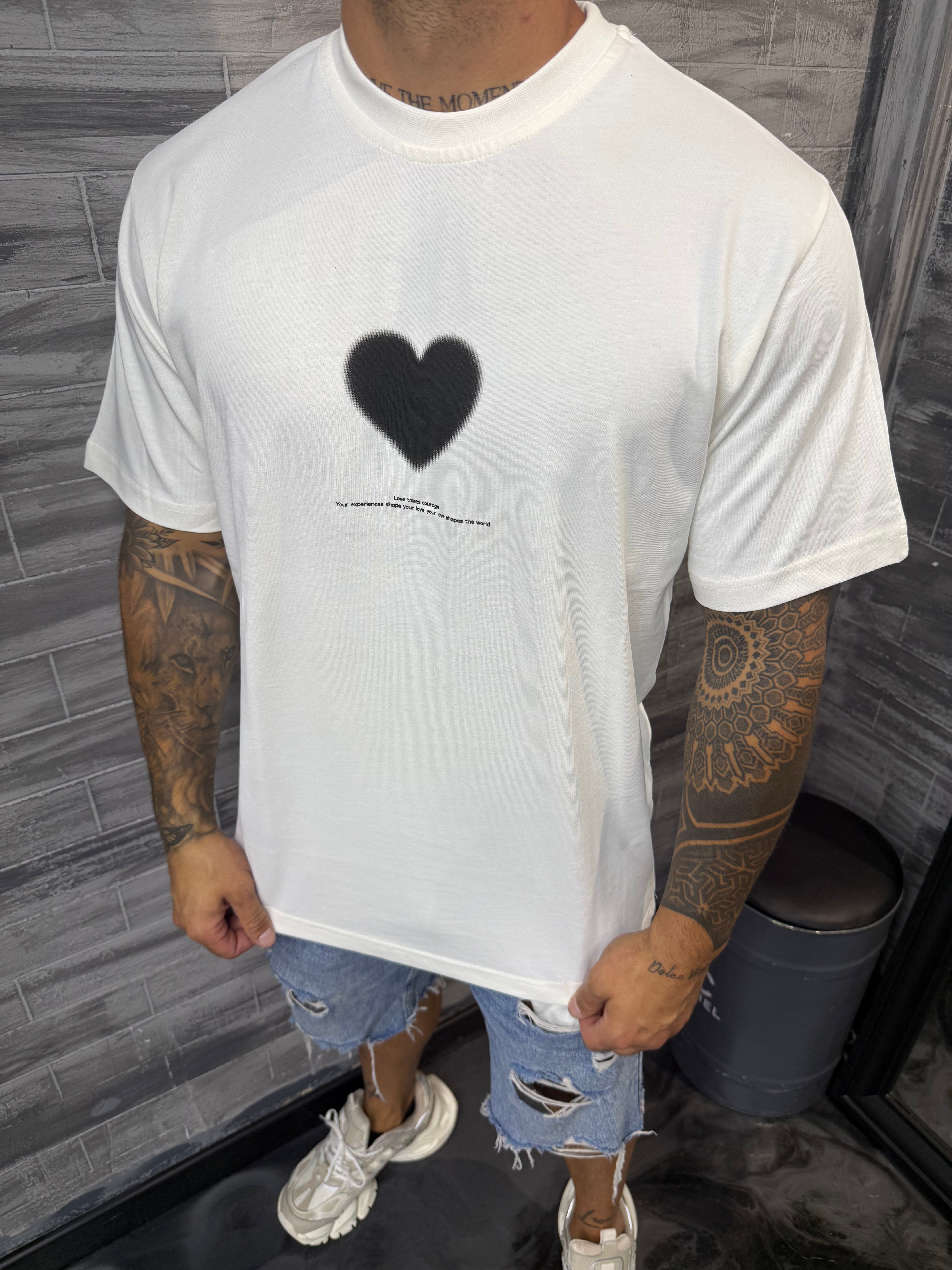 T-shirt Love Cœur blanc