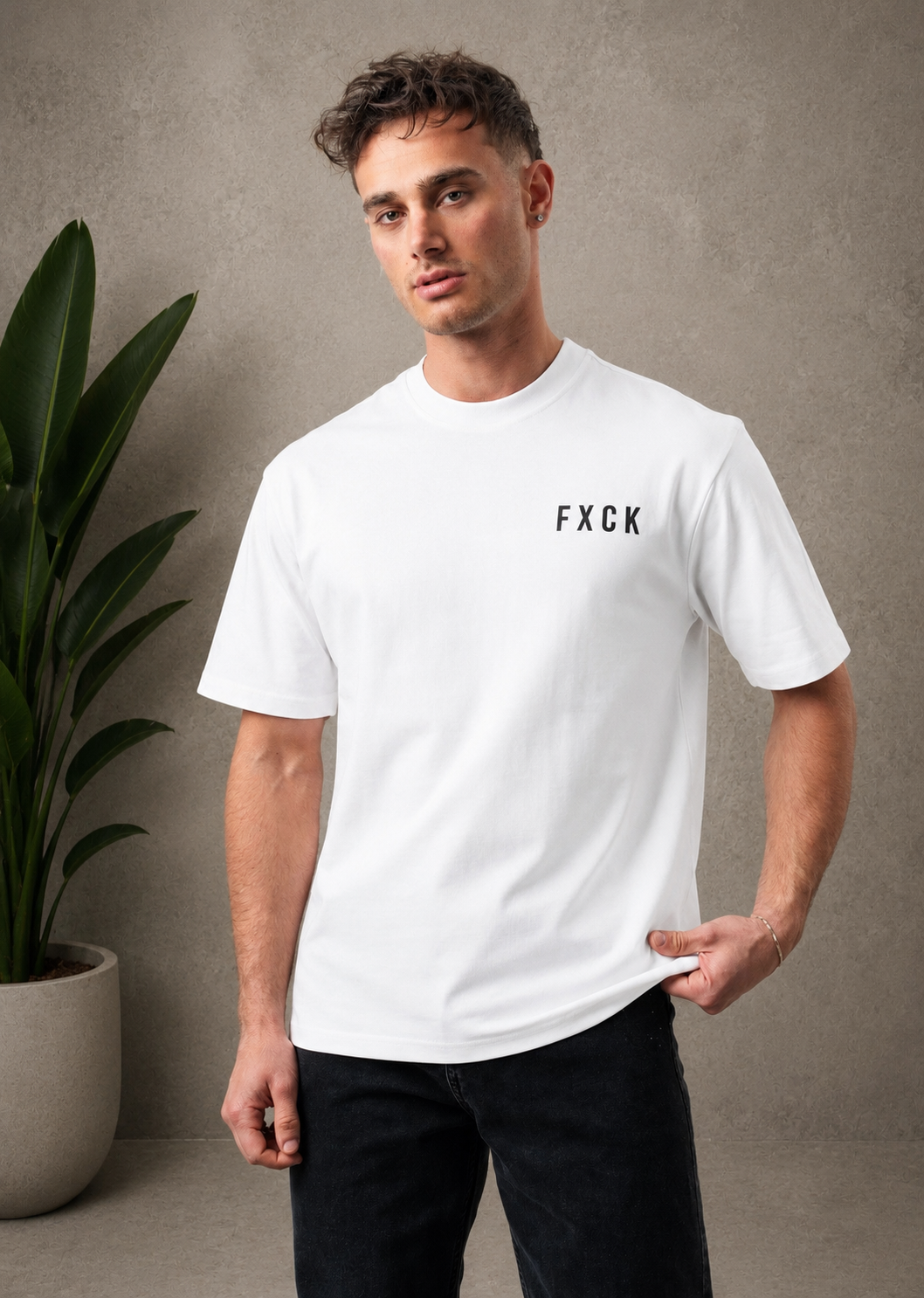 T-Shirt Fuck blanc