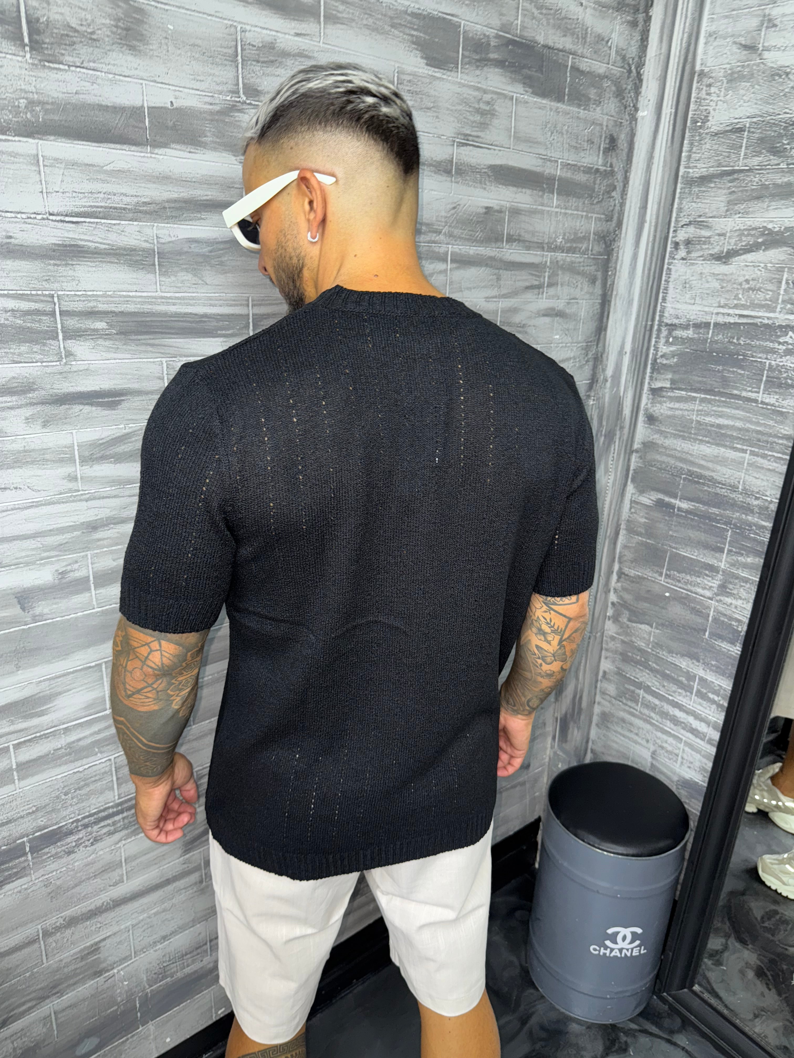 T-shirt maille noir