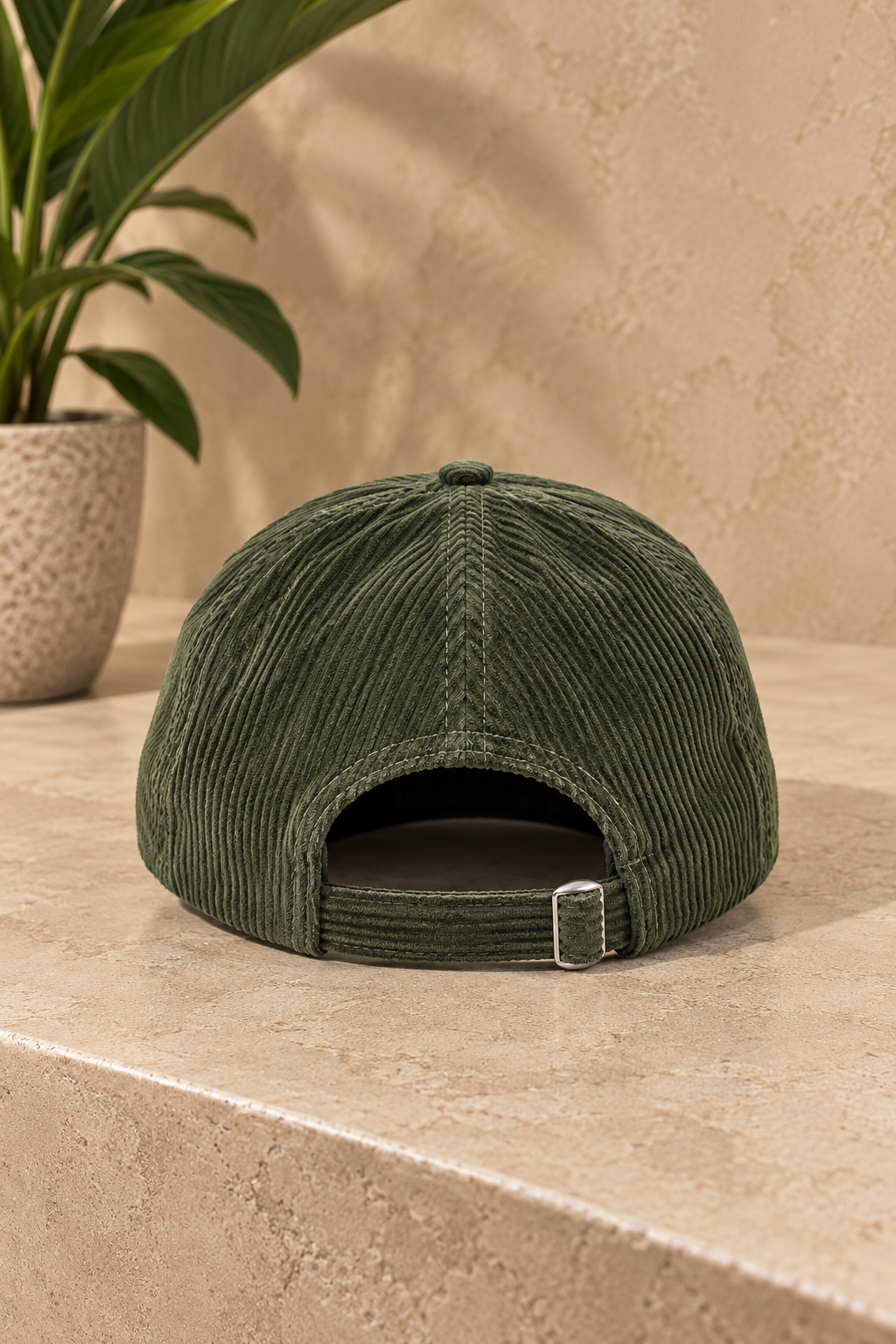 Casquette C velours verte