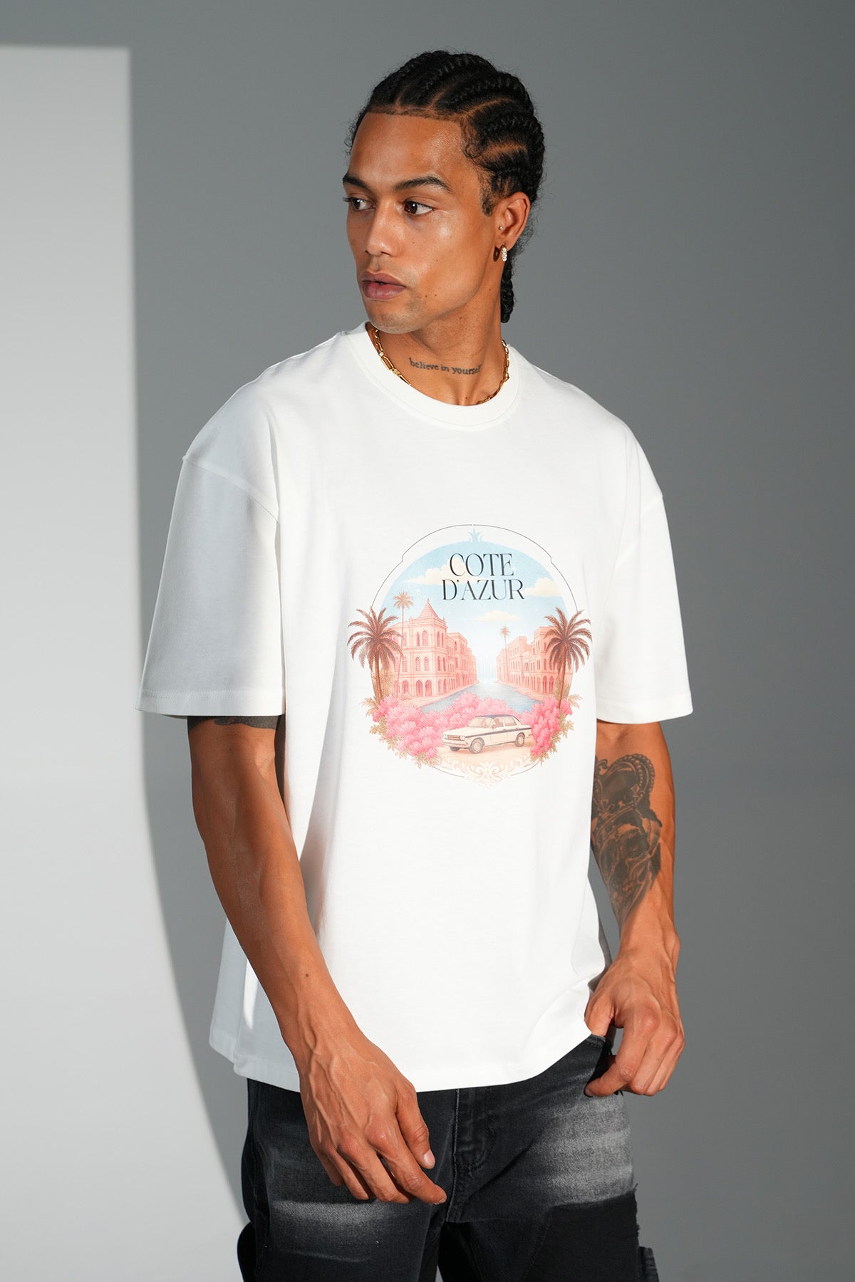 T-Shirt côte d’Azur blanc