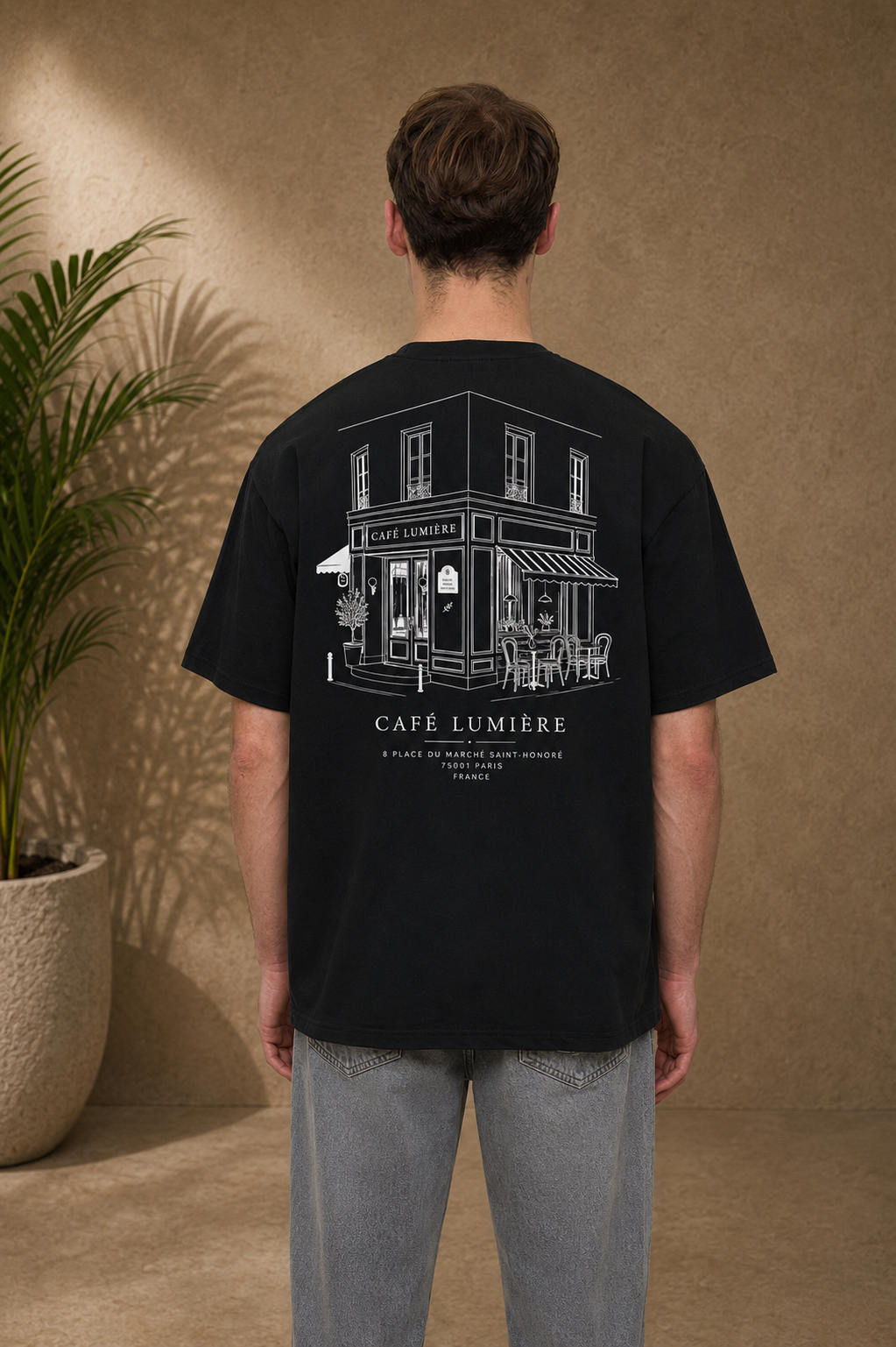 T-shirt Café Lumière noir