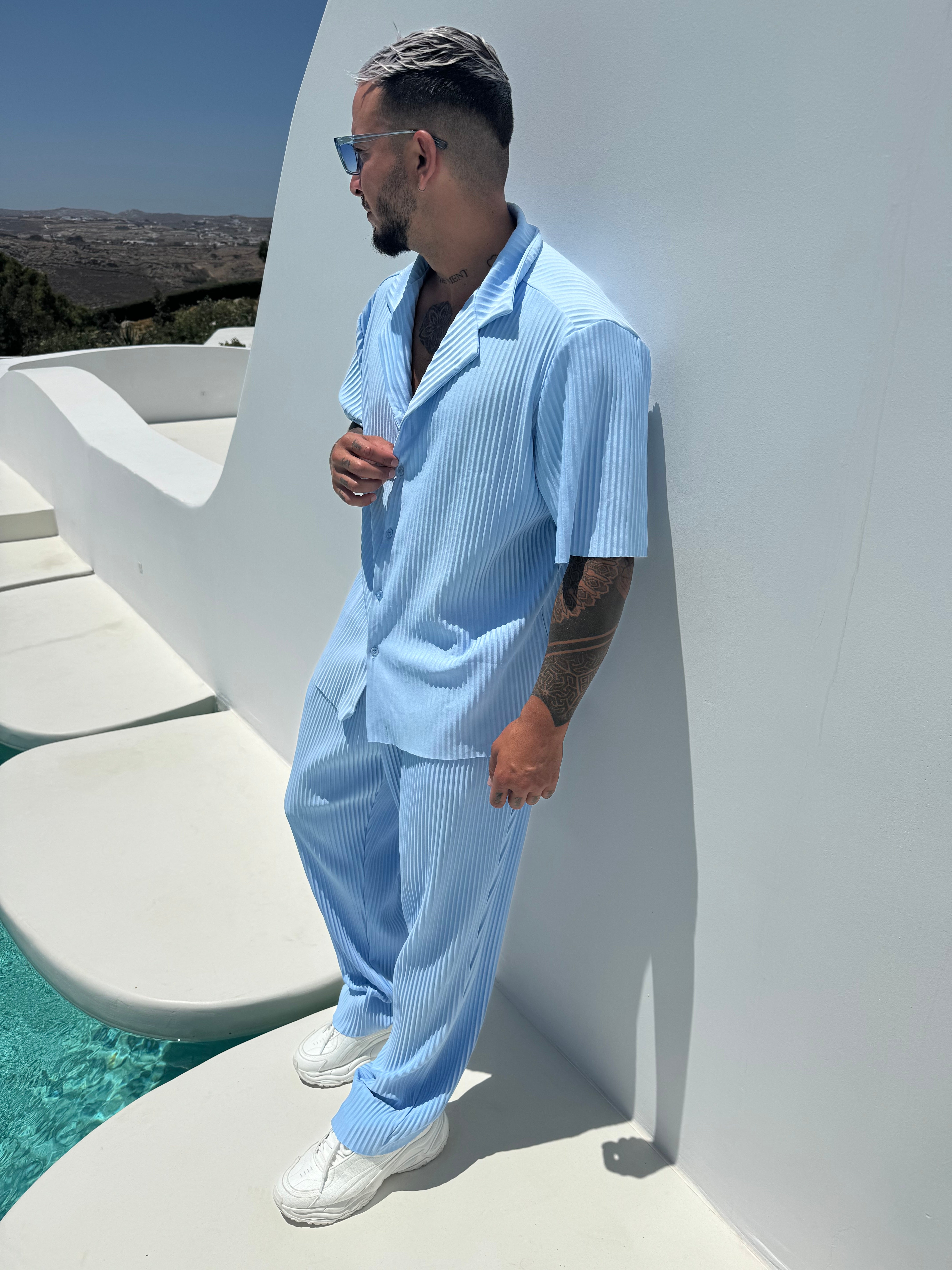 Ensemble Pablo Chemise pantalon Oversize Bleu