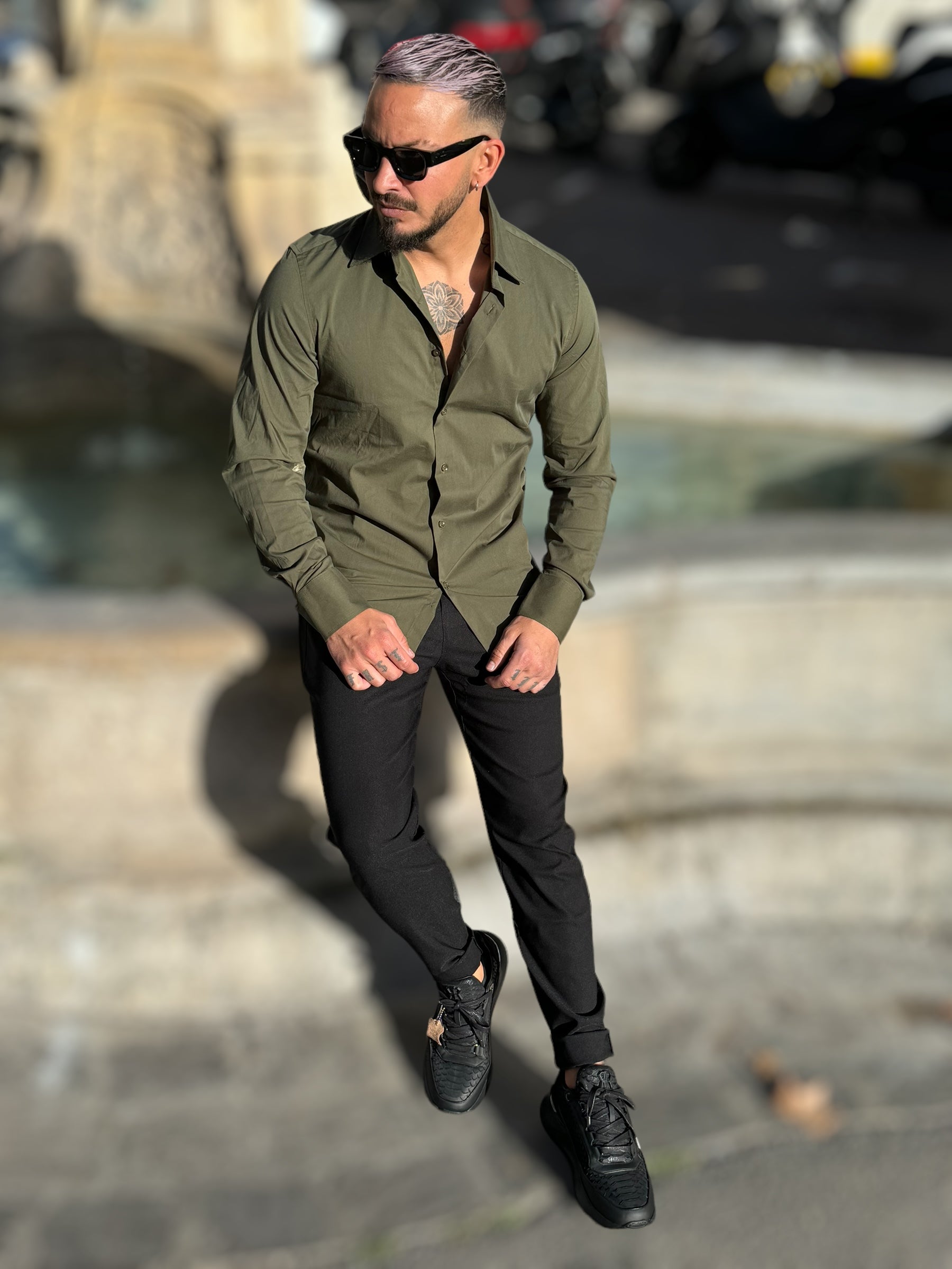 Khaki long sleeve shirt