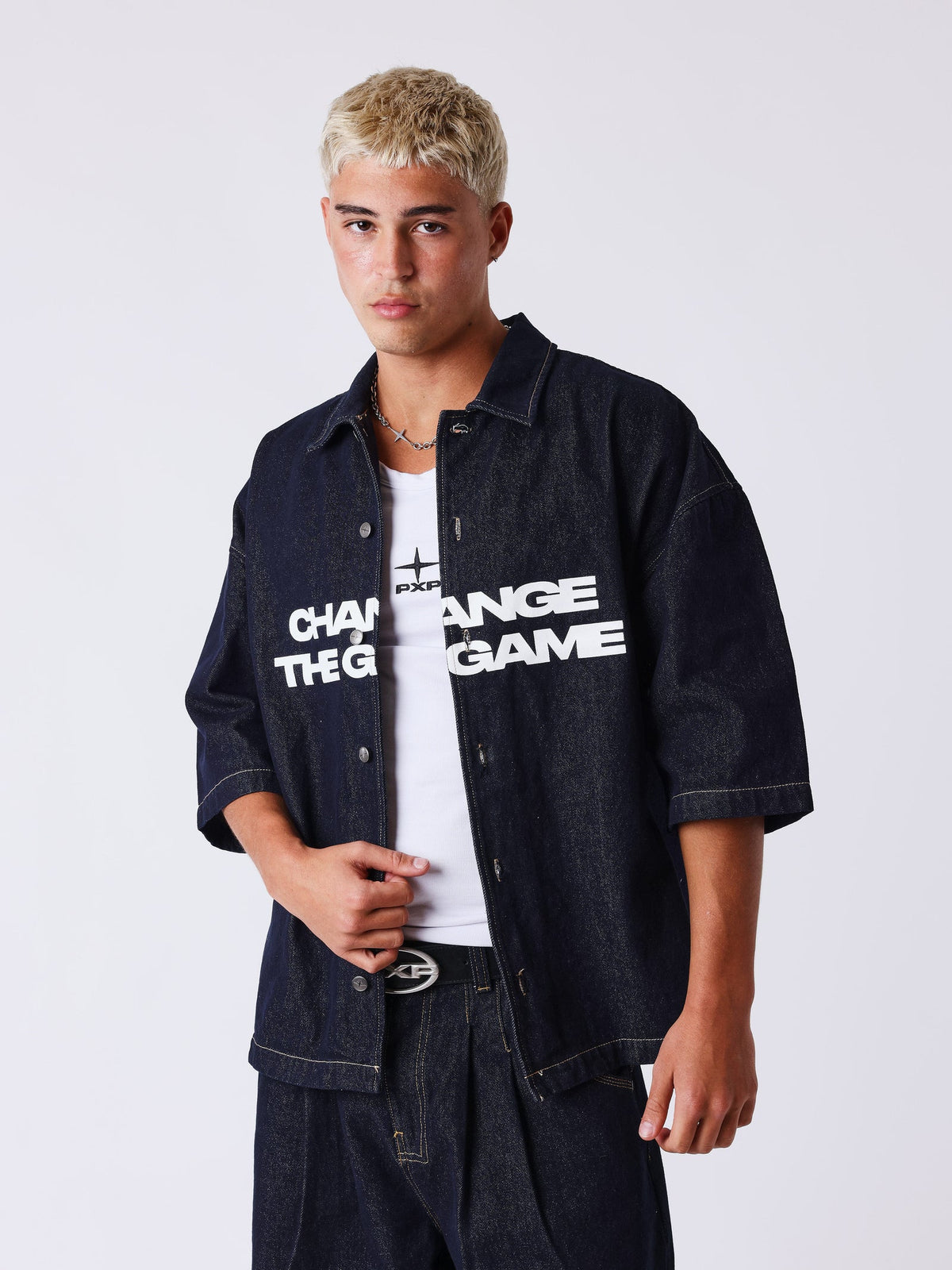 PXP - CHEMISE MANCHE COURTE DENIM CHANGE THE GAME