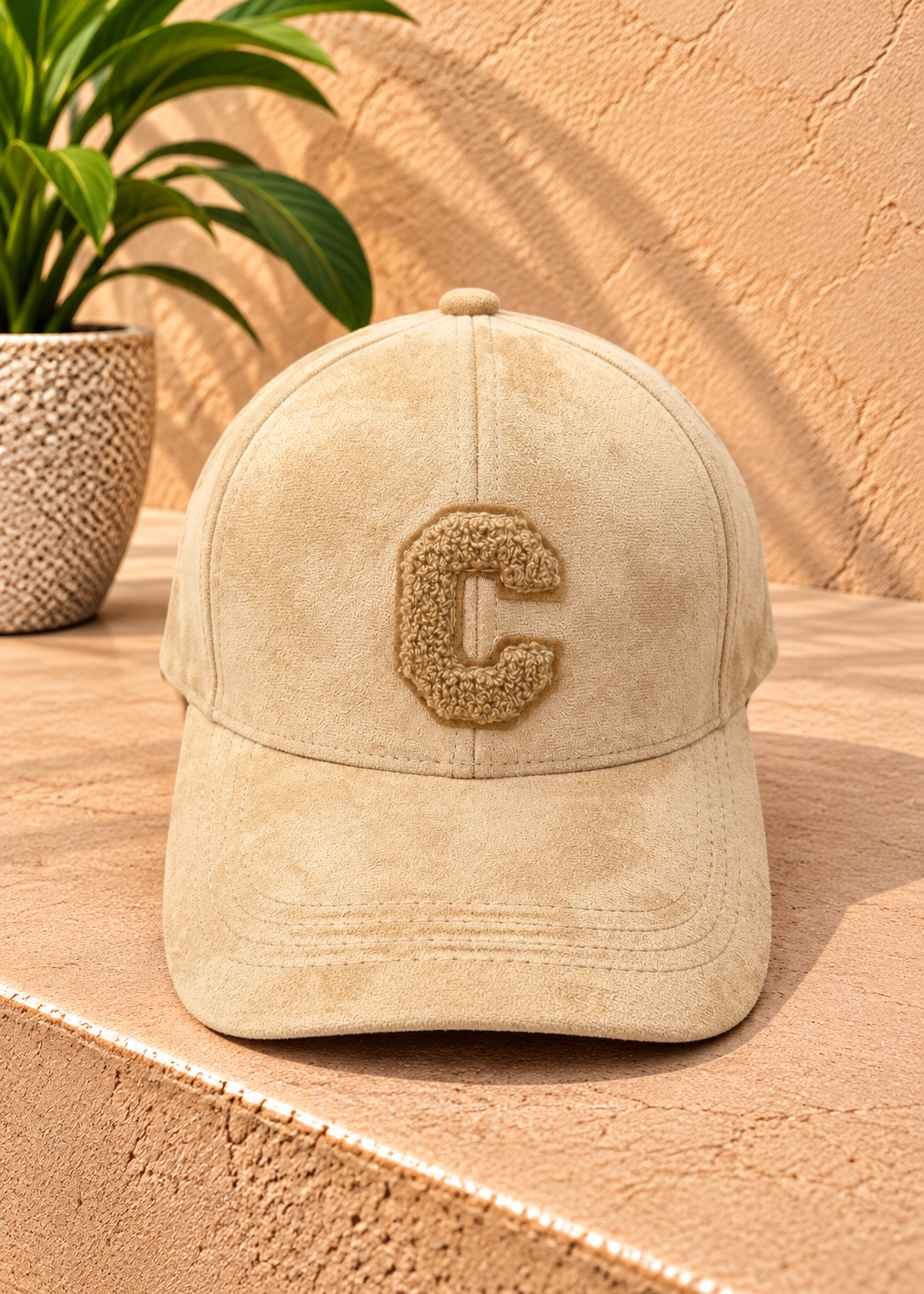 Casquette C daim beige
