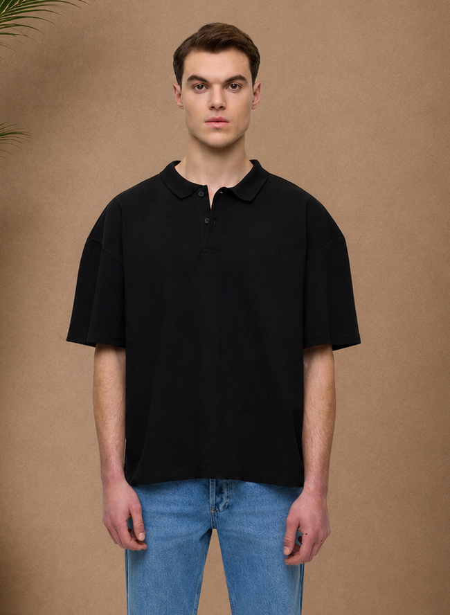 Polo petit cœur noir