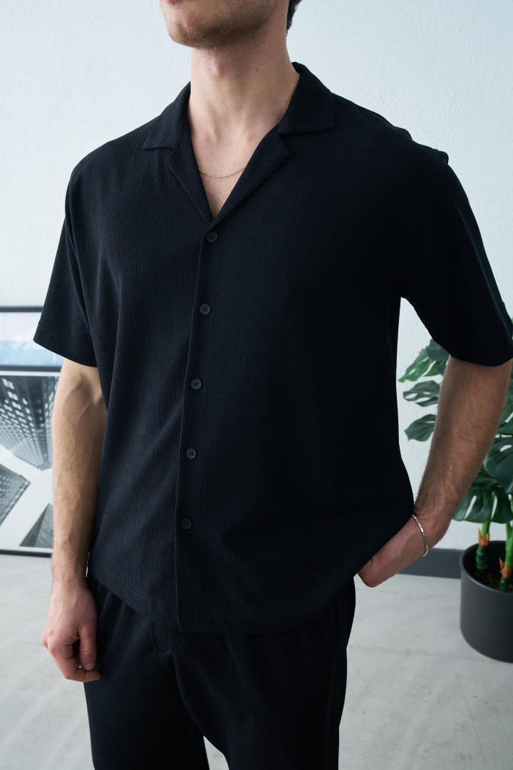 Chemise texturé noir