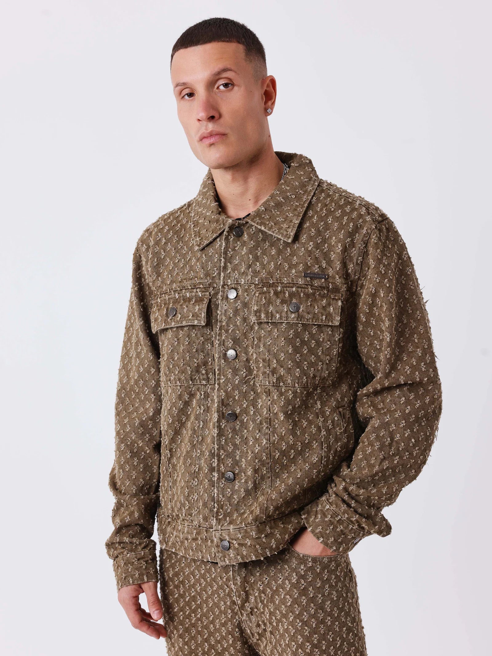 PXP - Veste denim native marron