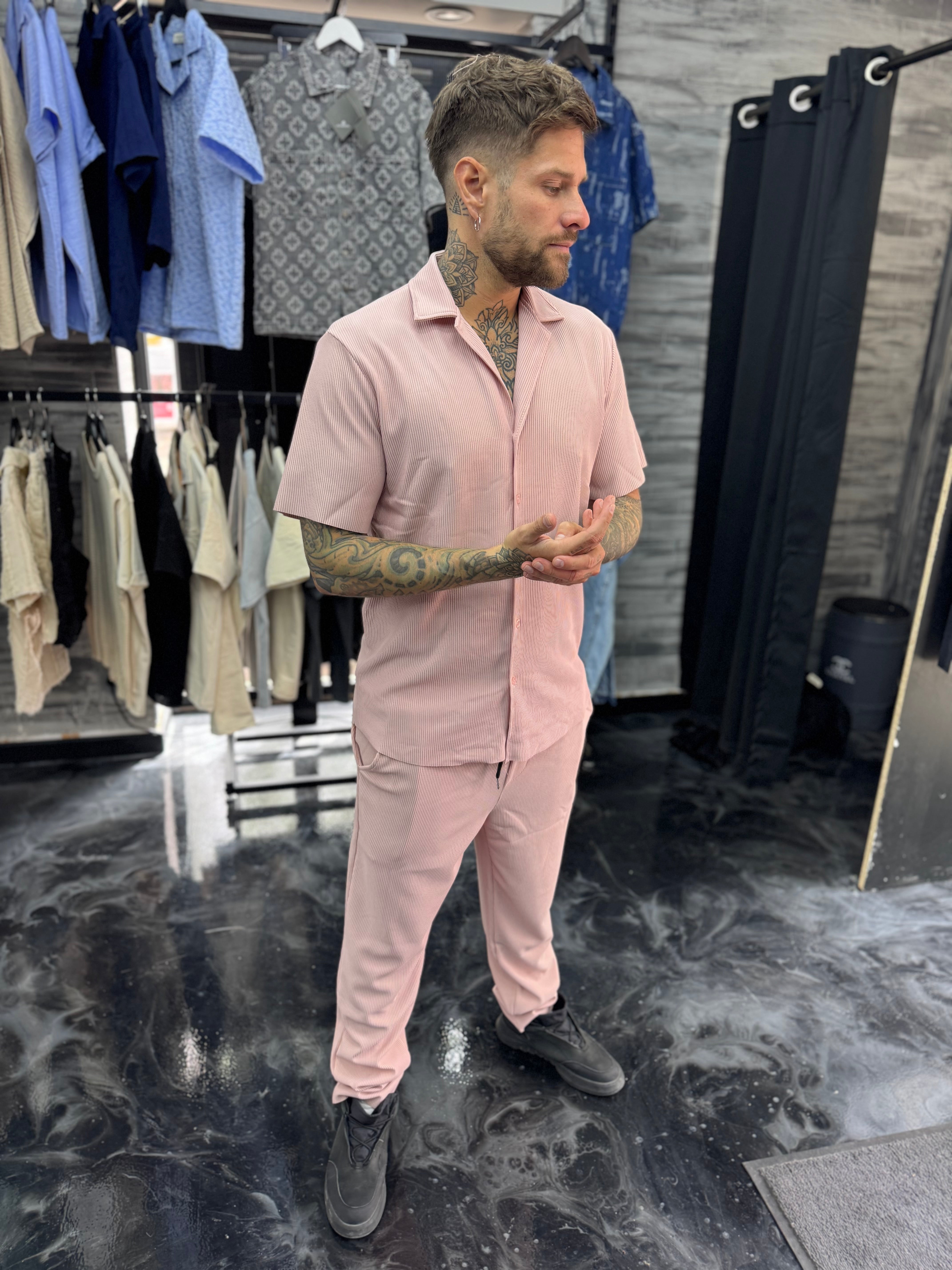 Ensemble Pablo Chemise pantalon Rose