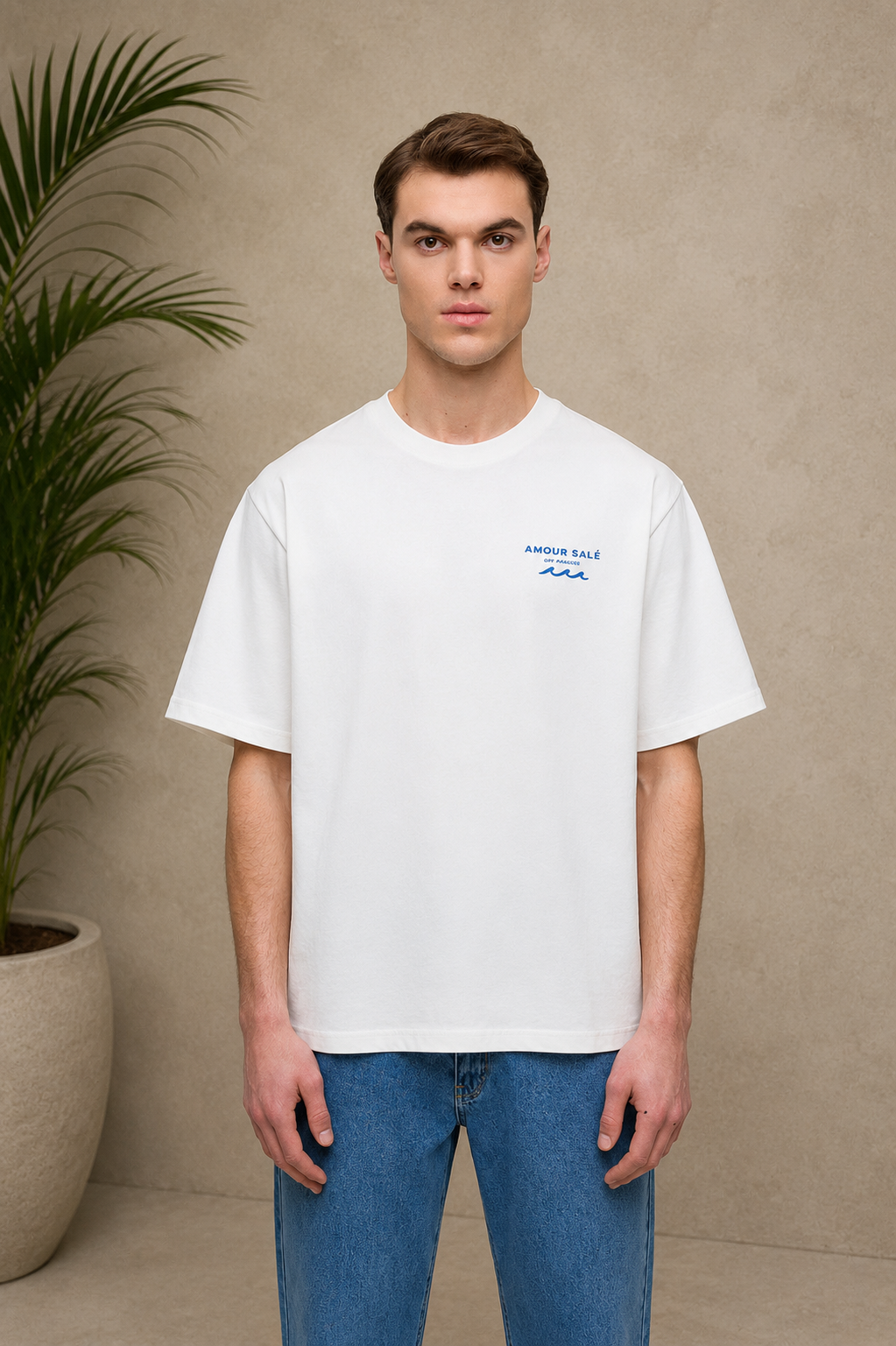T-Shirt l’amour à la mer blanc