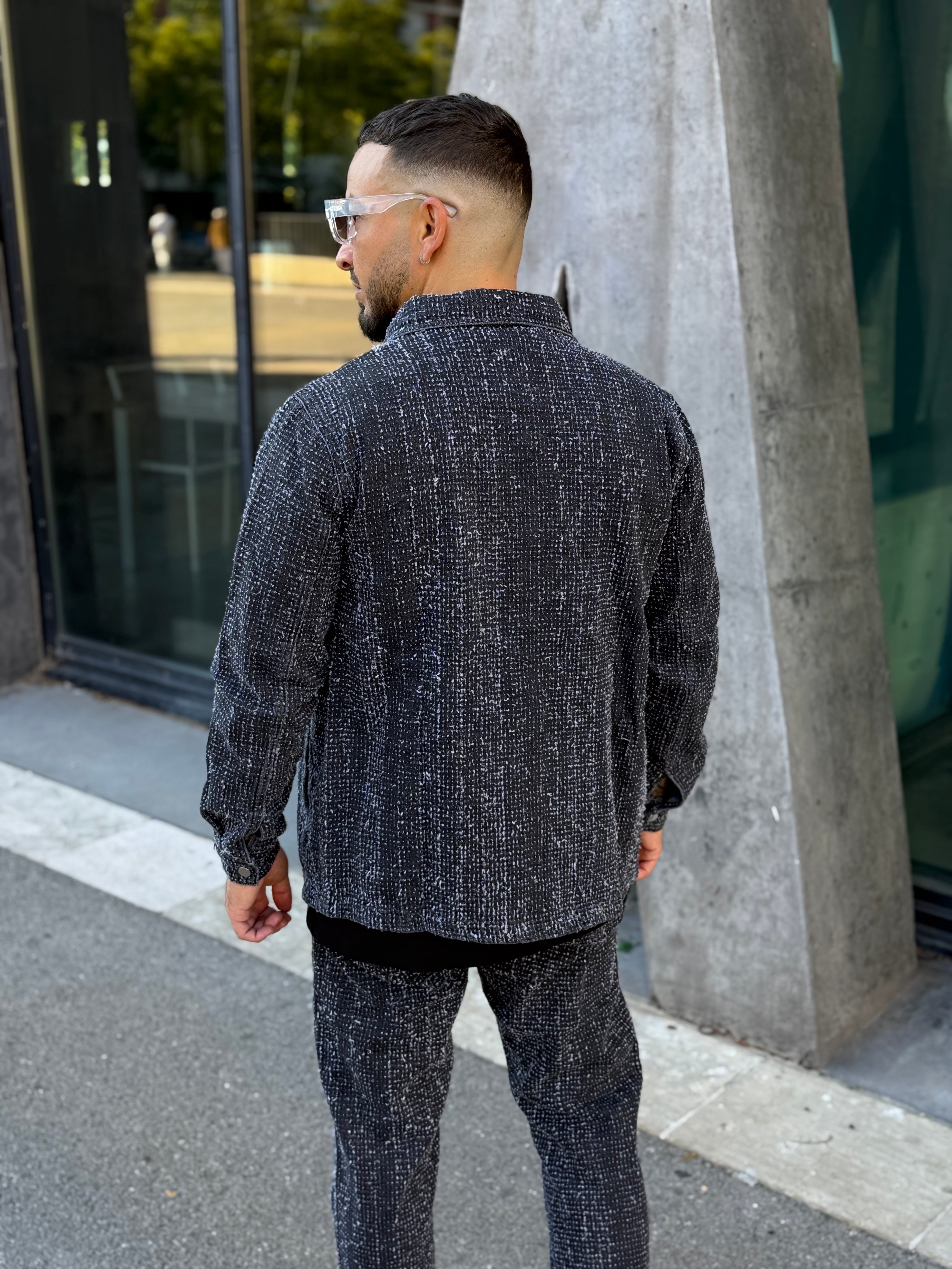 Ensemble gris Jean flare + Veste