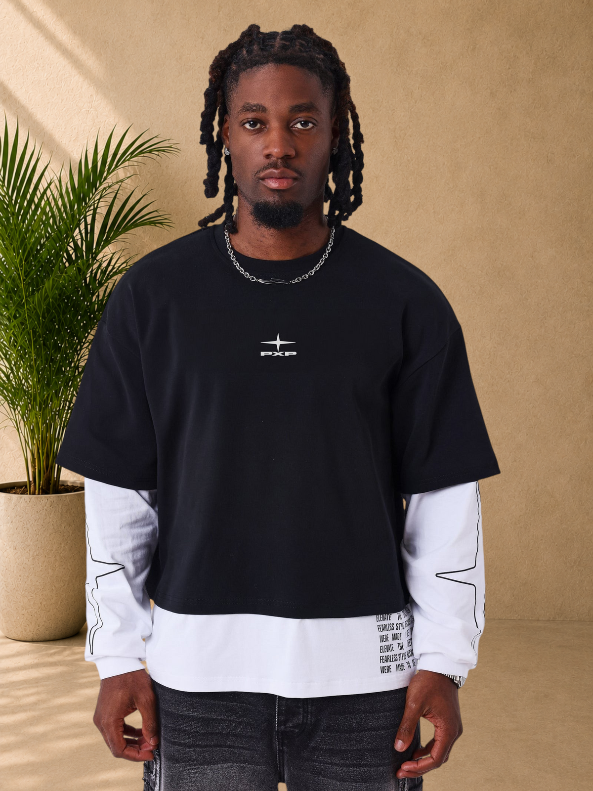 PXP - T-SHIRT MANCHE LONGUE CHANGE THE GAME NOIR