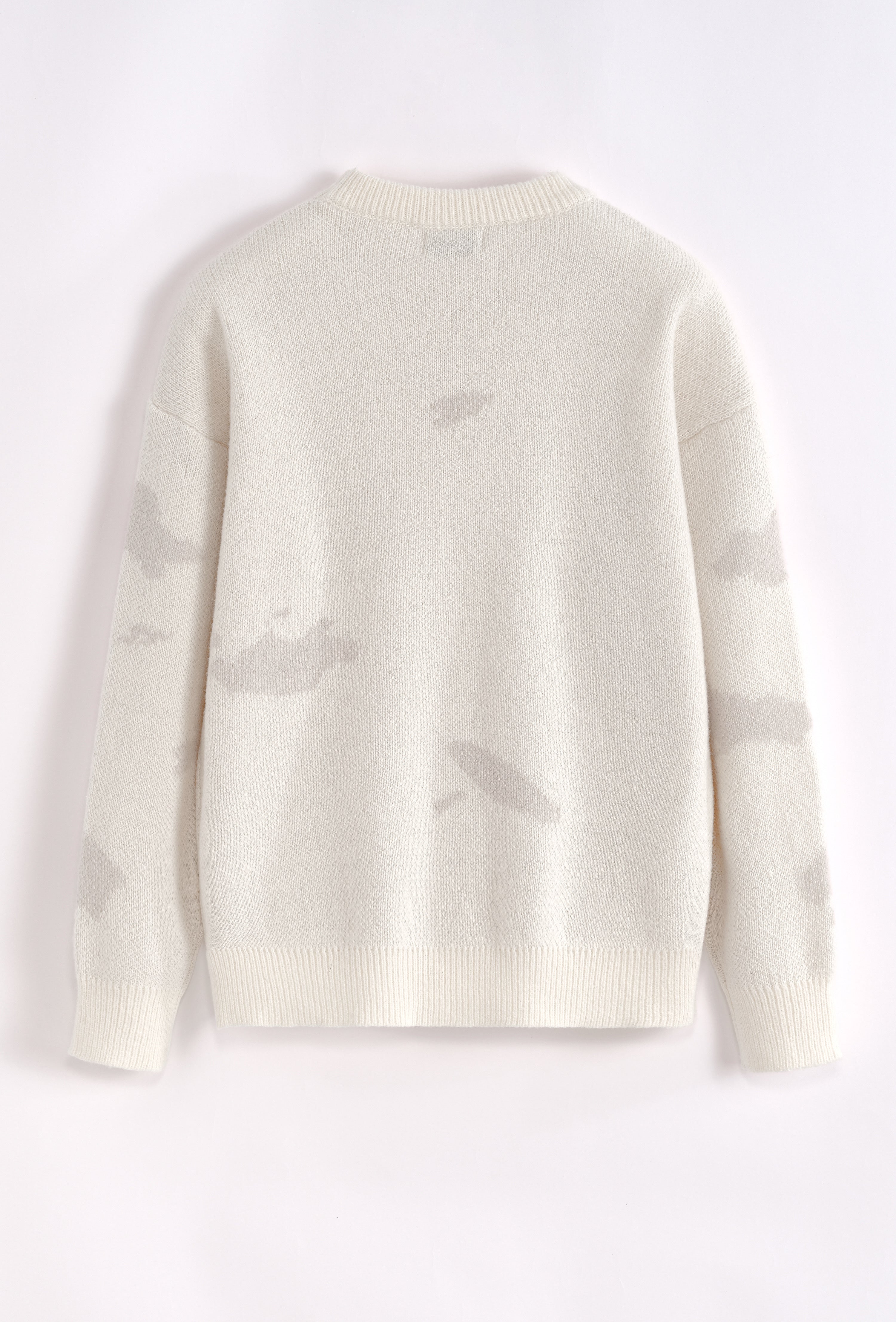 Pull beige motif nuage