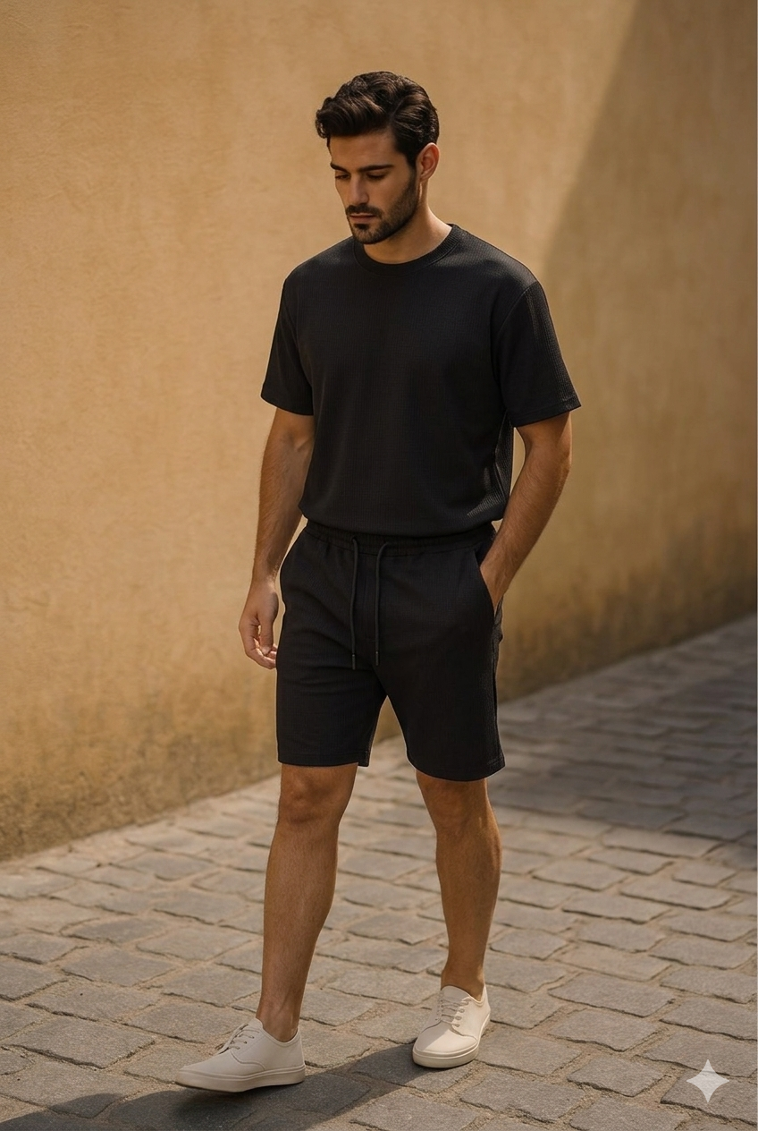Ensemble short t-shirt noir