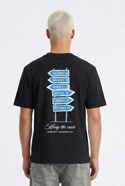 T-shirt Along the Coast noir