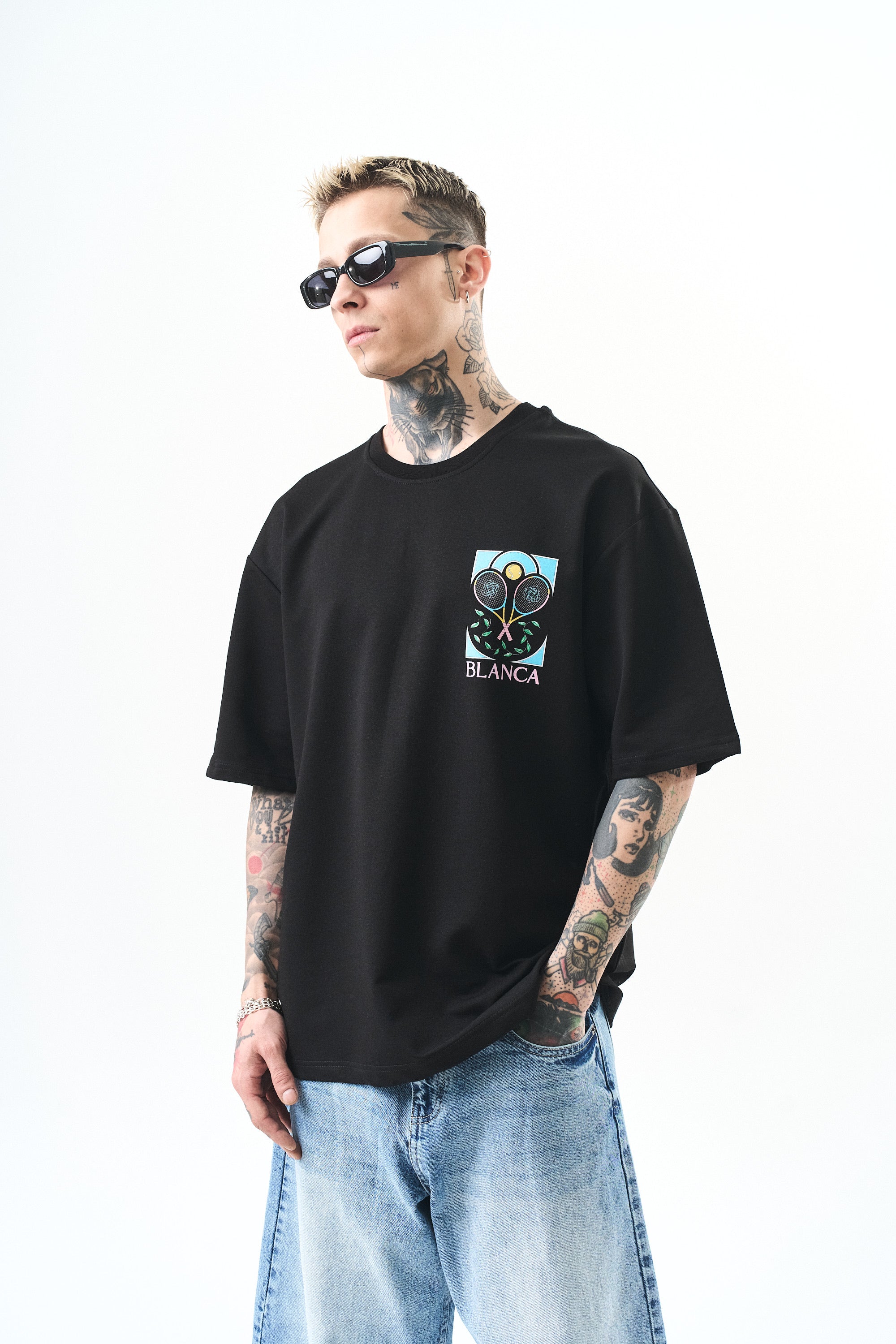 T-shirt Blanca raquette noir