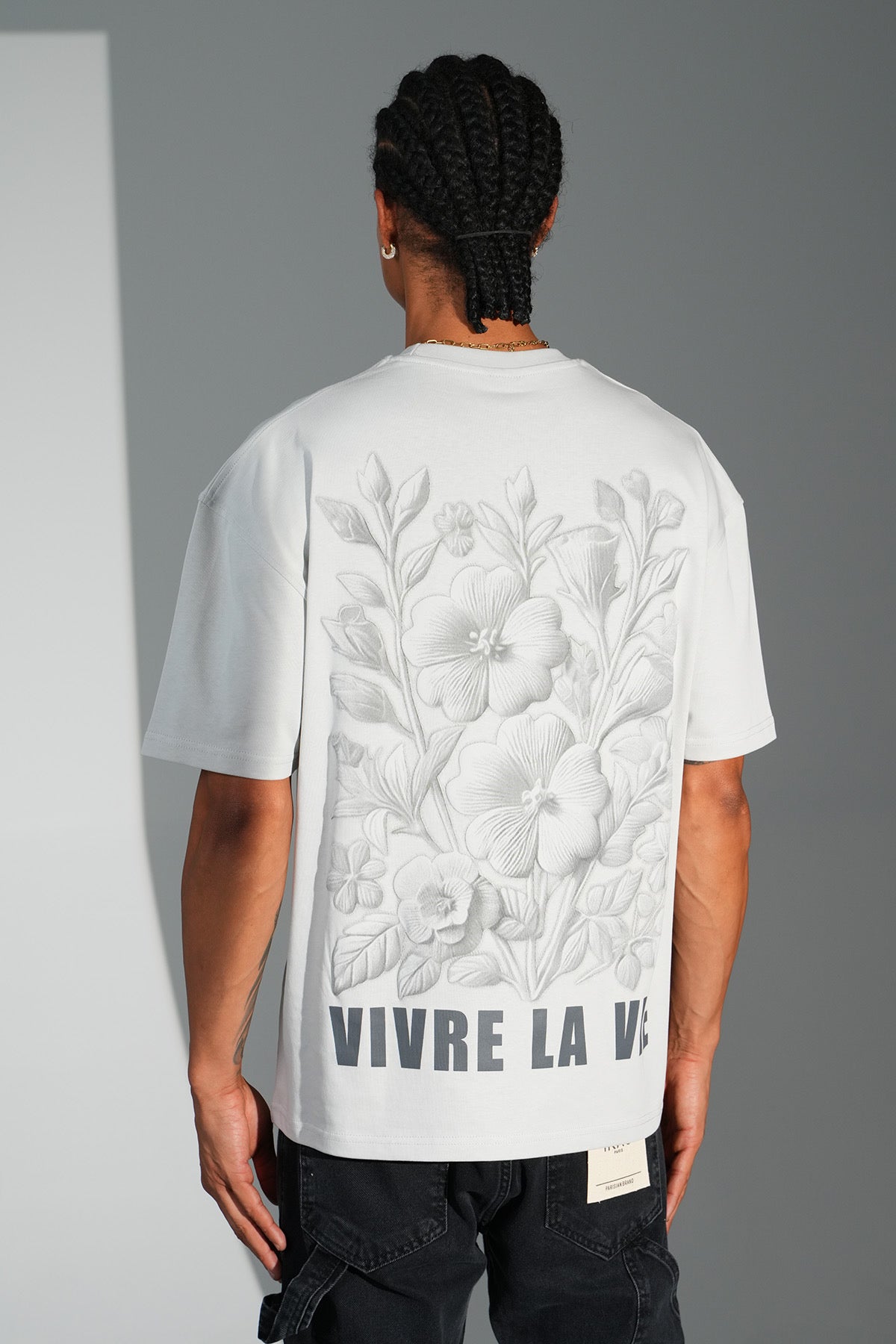 T-Shirt Vivre la vie gris