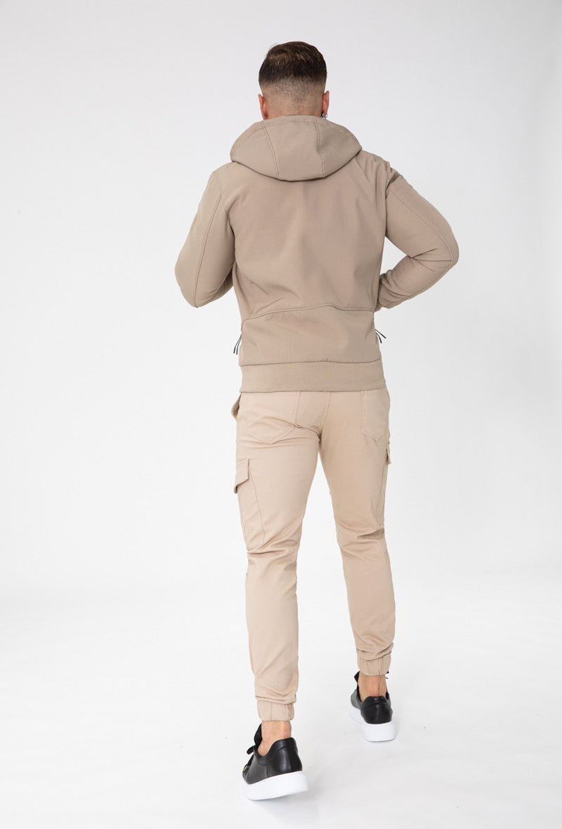 Veste capuche beige