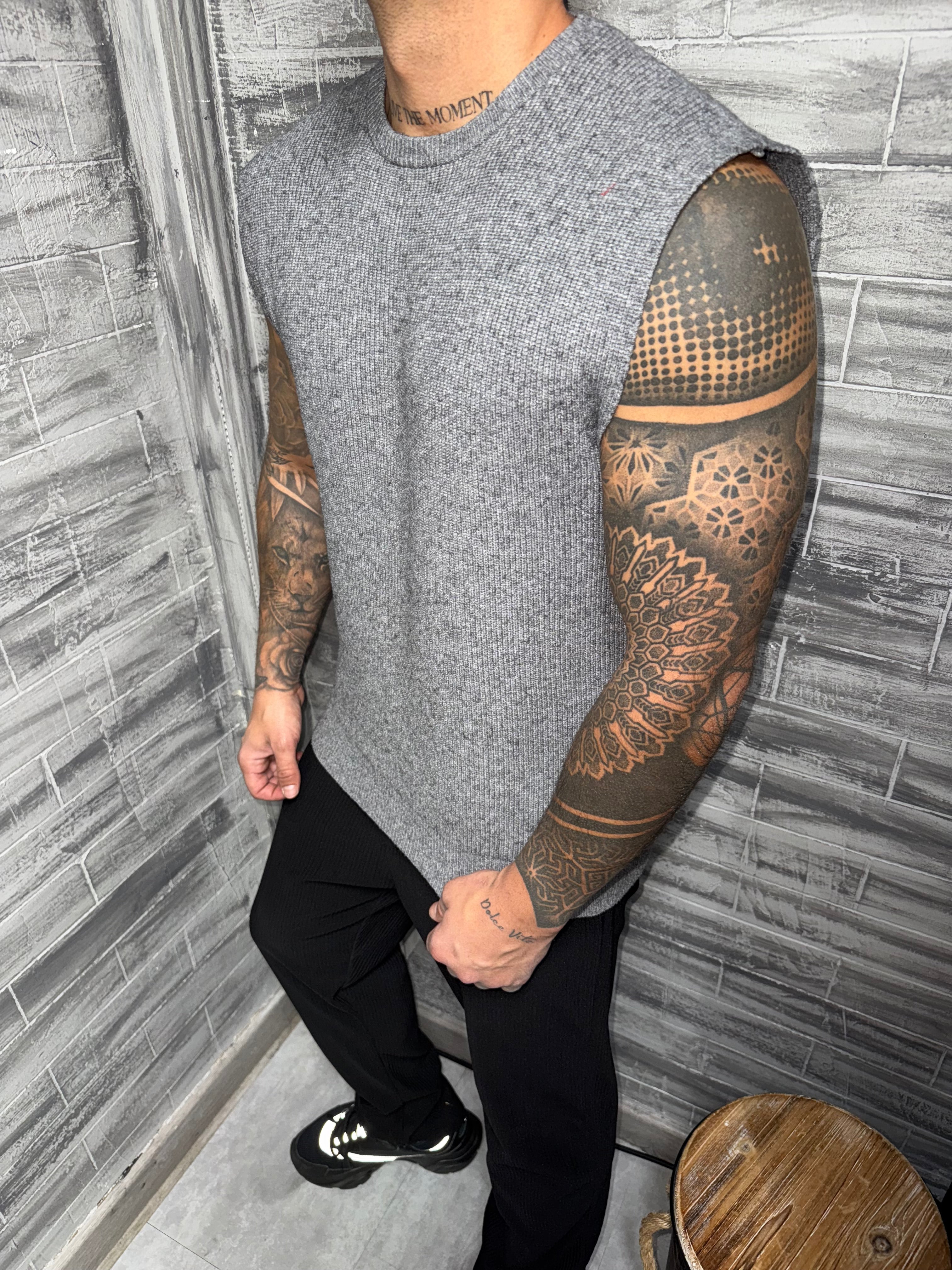 Pull Débardeur gris