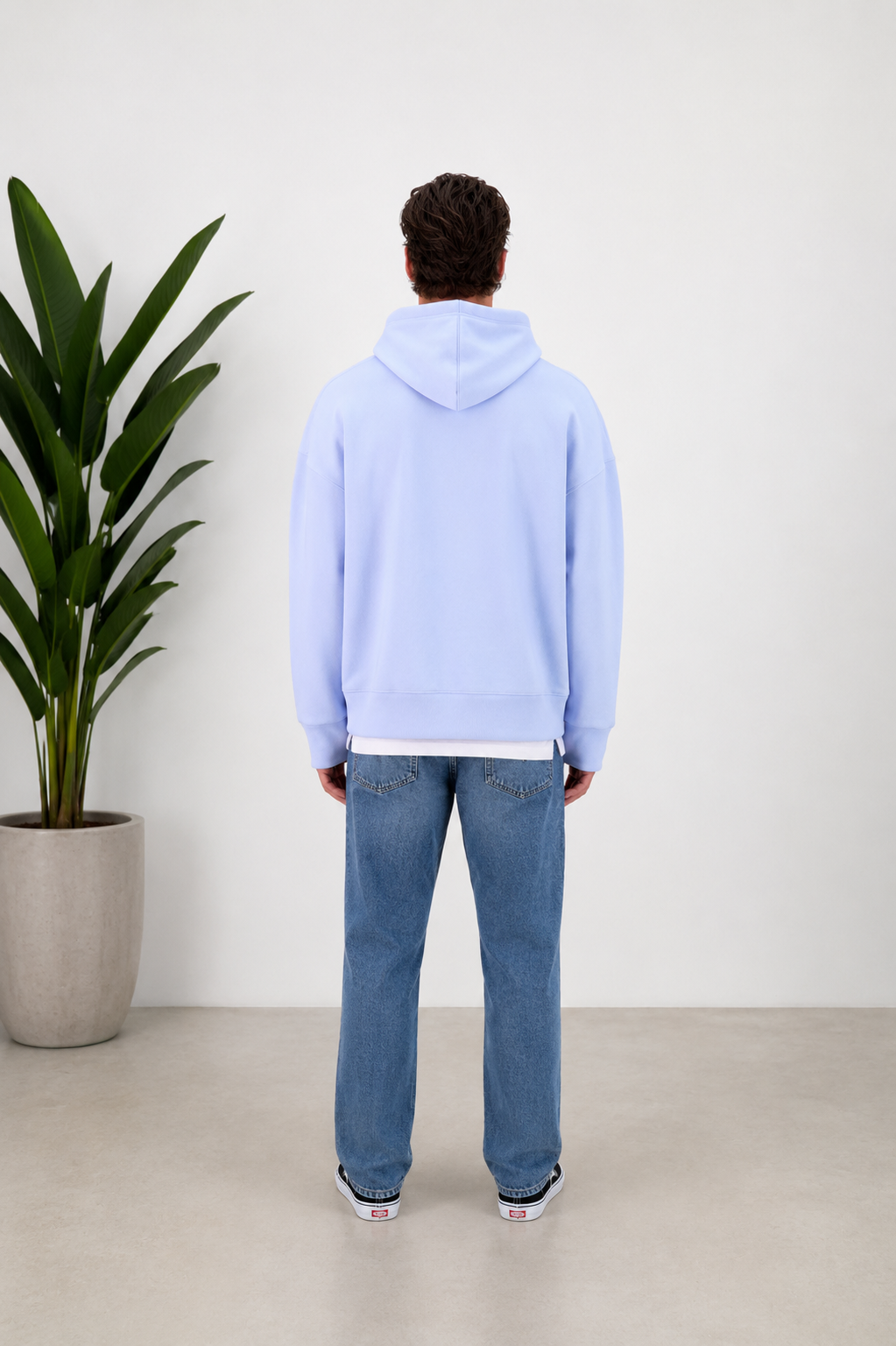 Sweat capuche bleu petit cœur