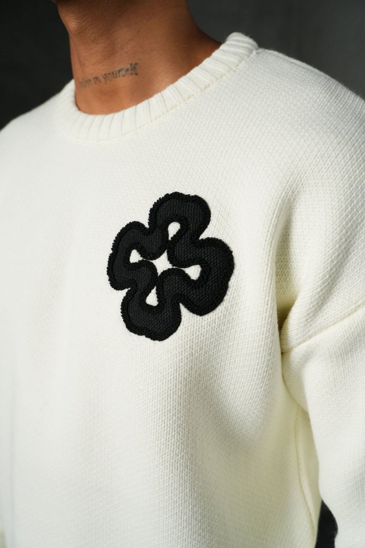 Pull Trèfle blanc