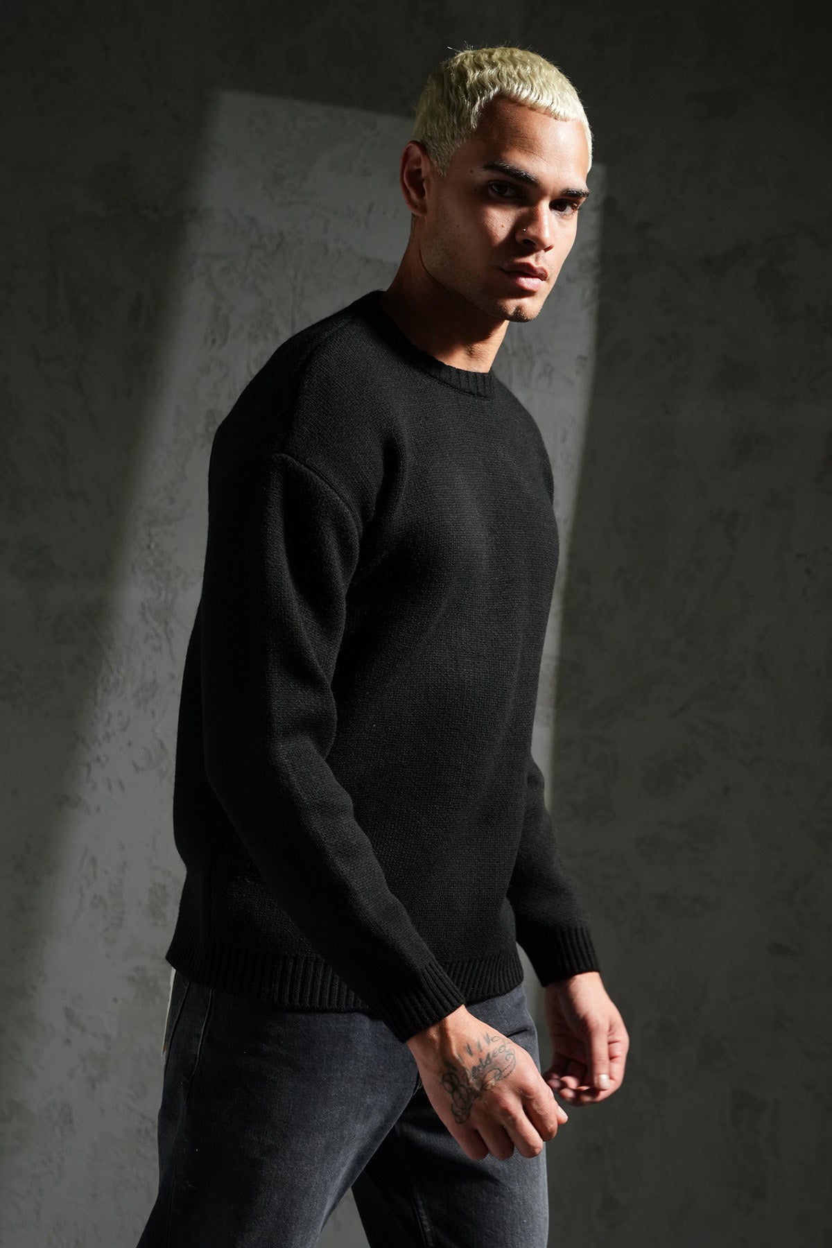 Pull épais maille noir