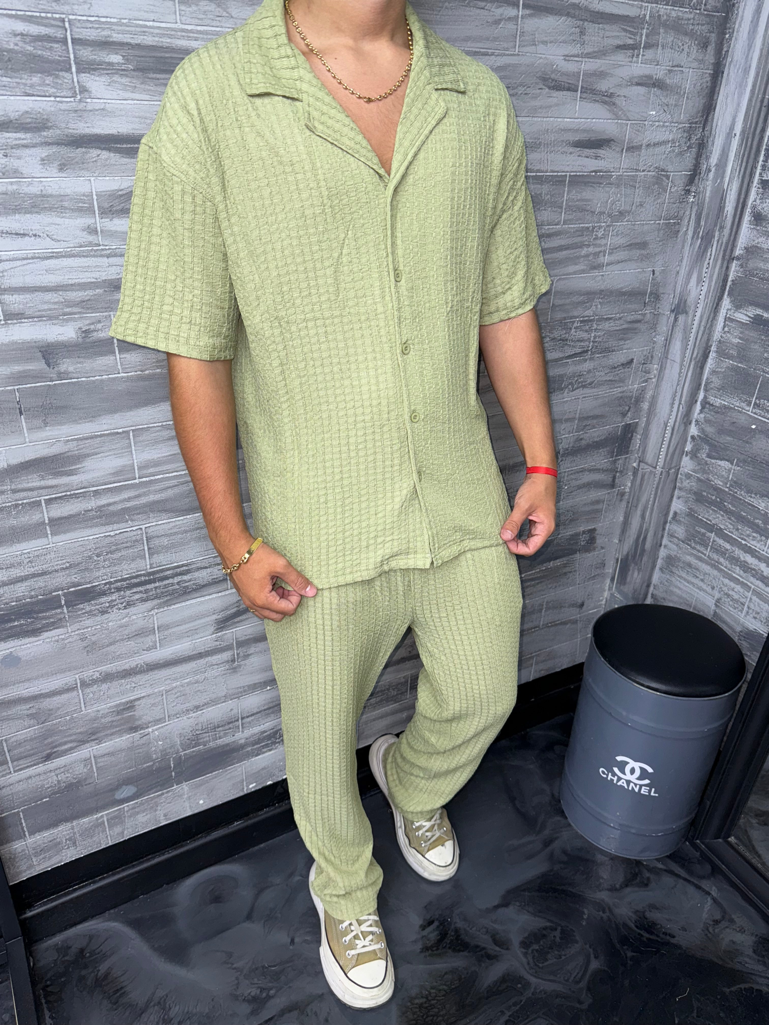 Ensemble Palma chemise + pantalon kaki