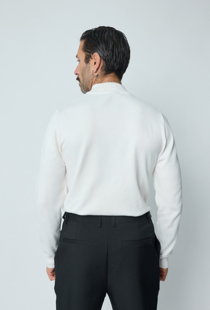 Pull Col montant blanc