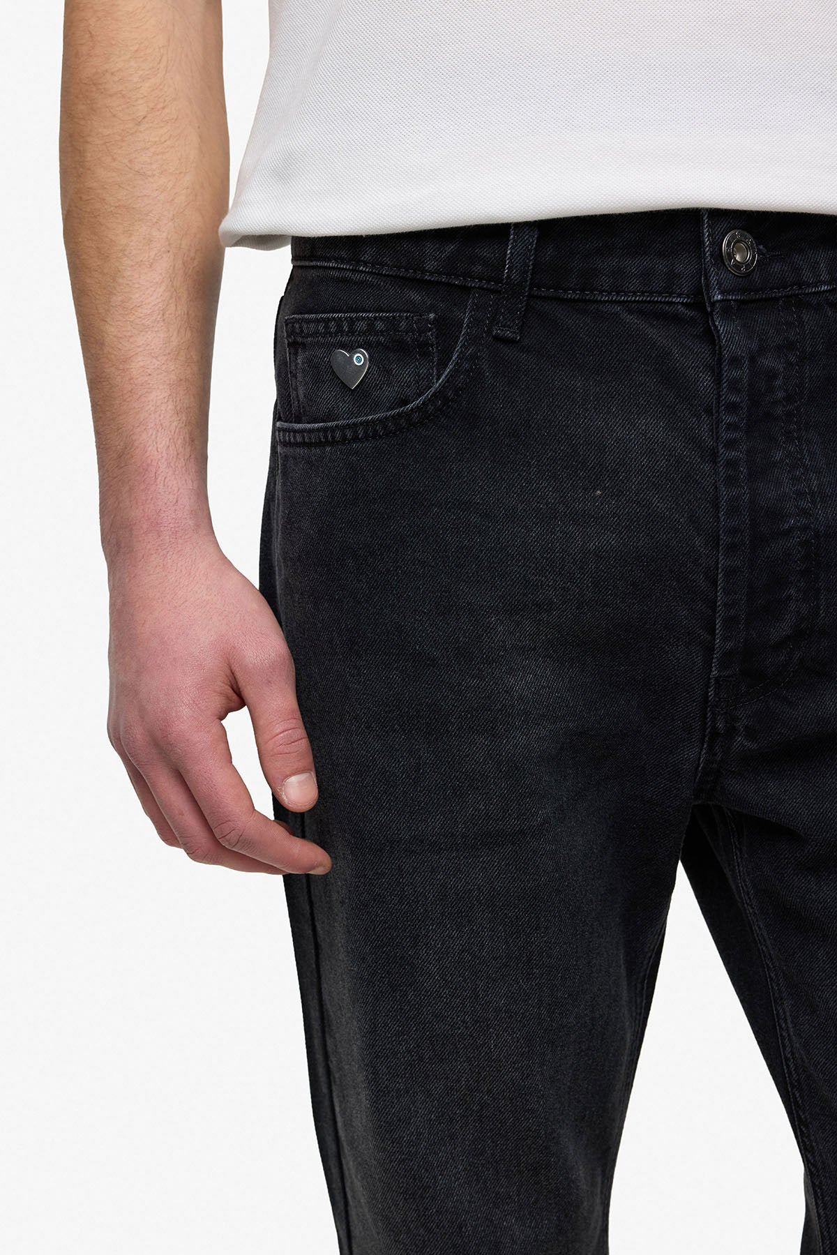 Flare Jean coeur gris foncé