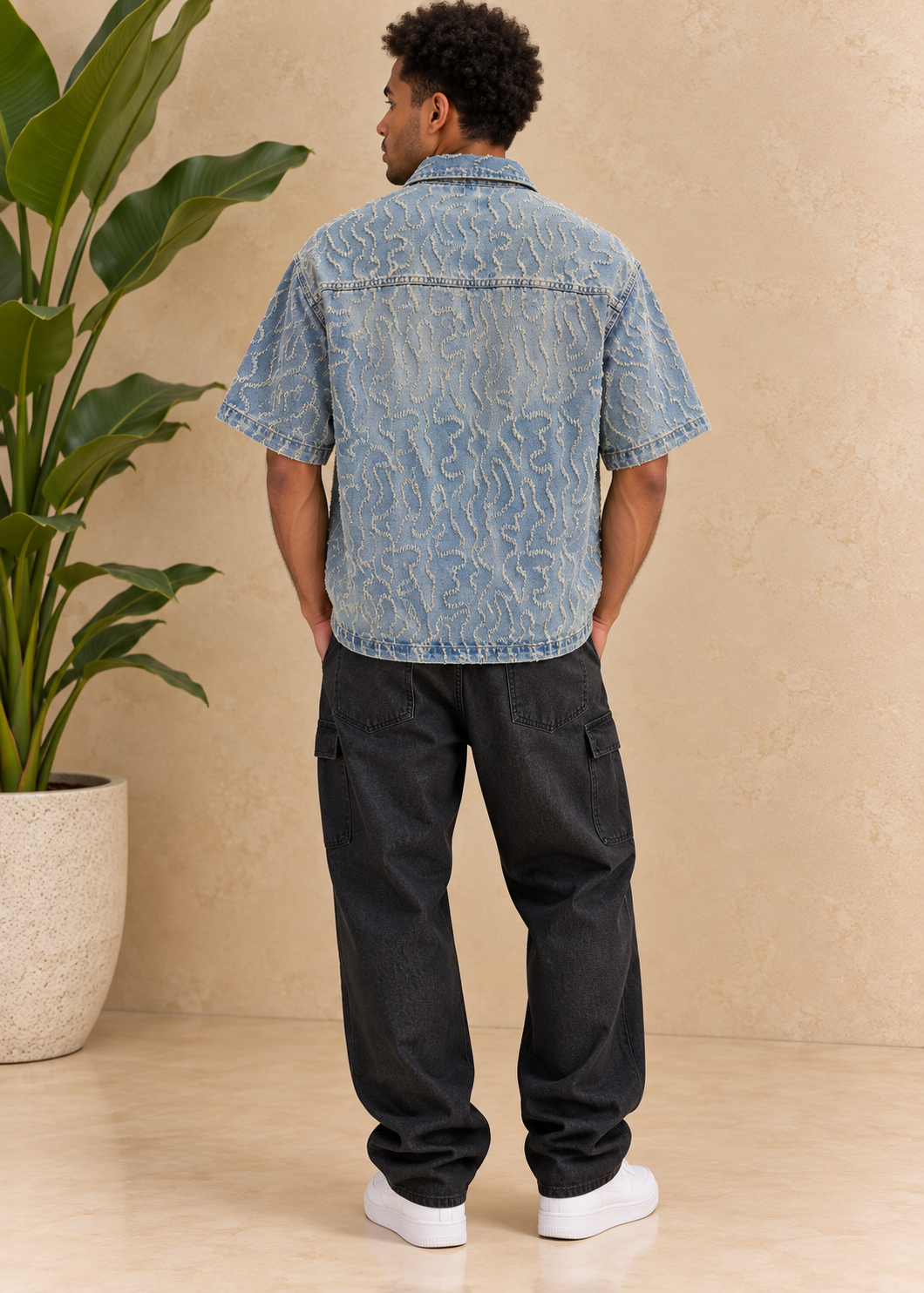 Chemise en jean motif