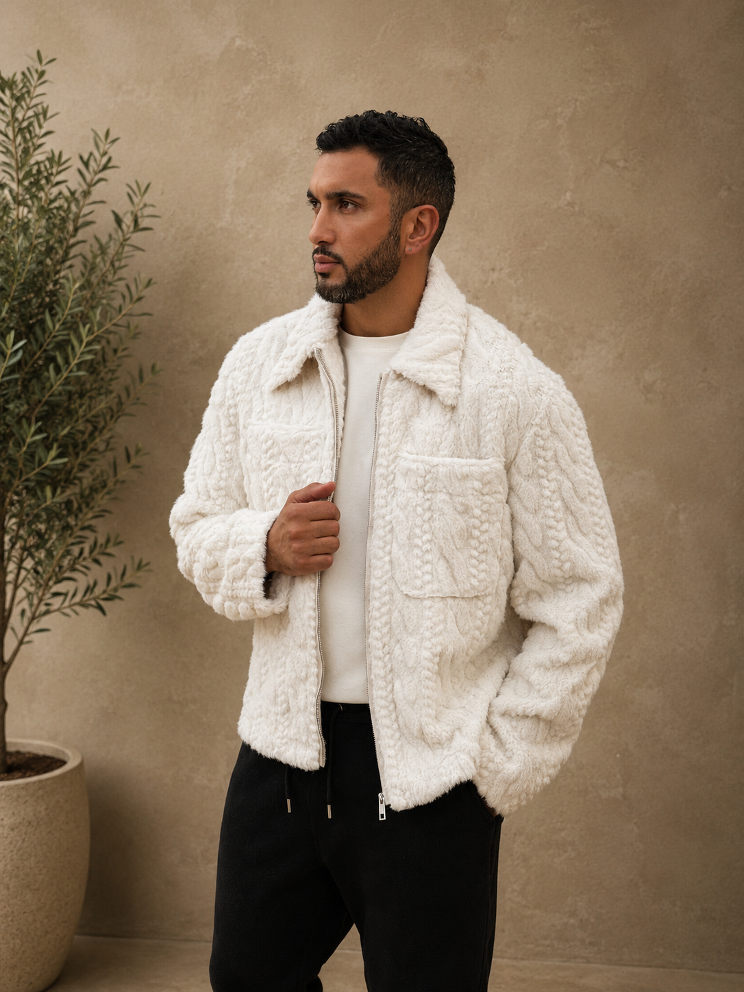 Veste fourrure blanche Montréal