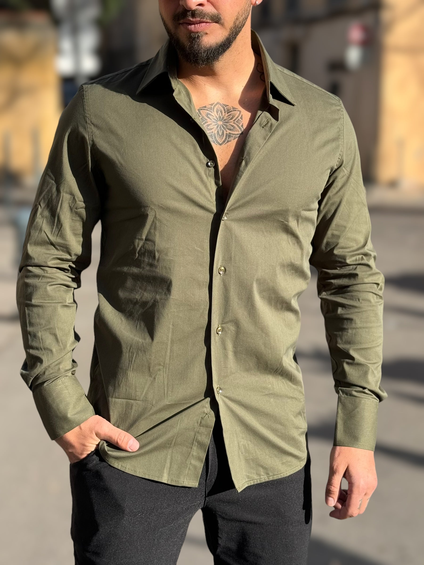 Khaki long sleeve shirt