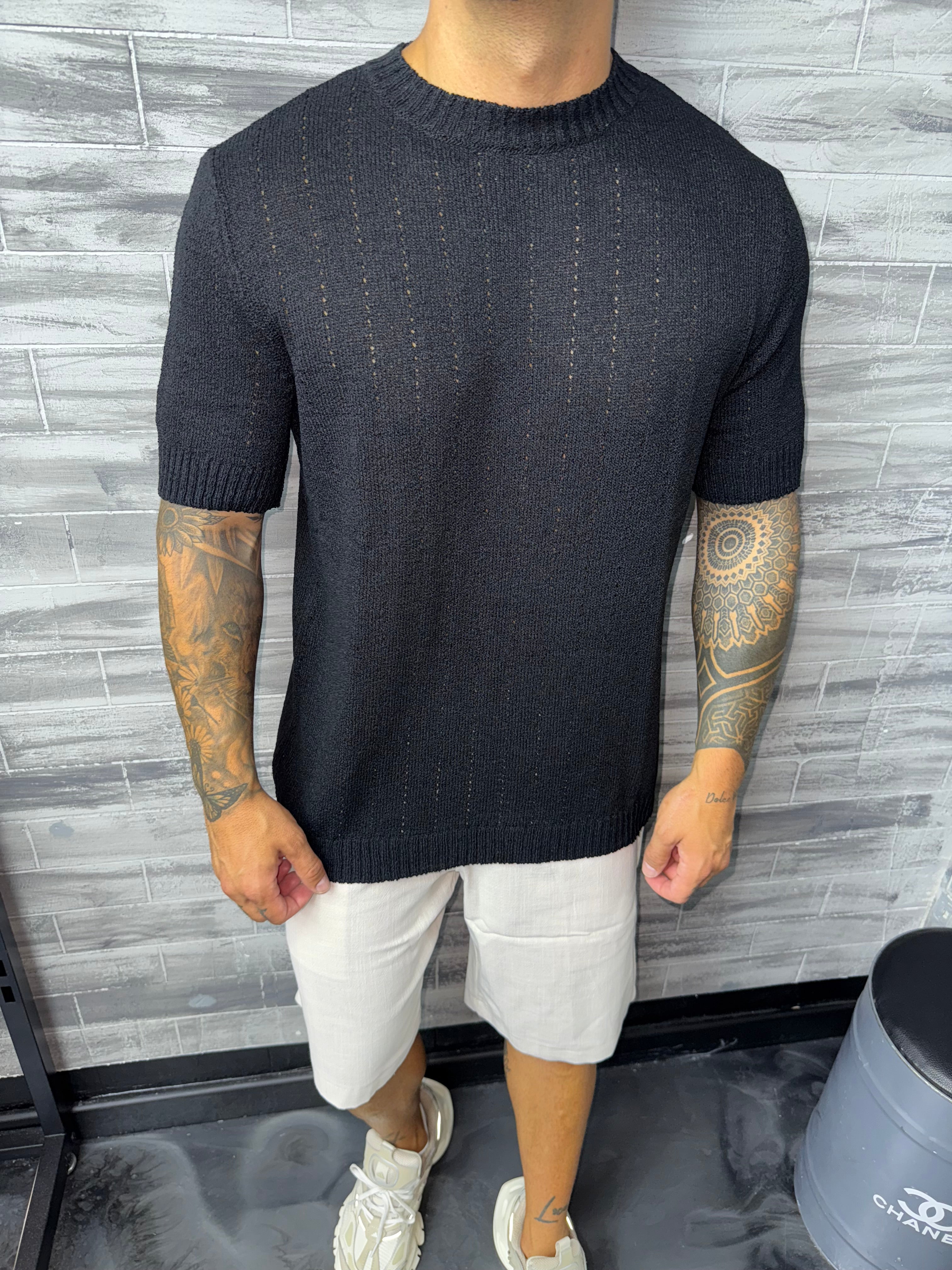 T-shirt maille noir