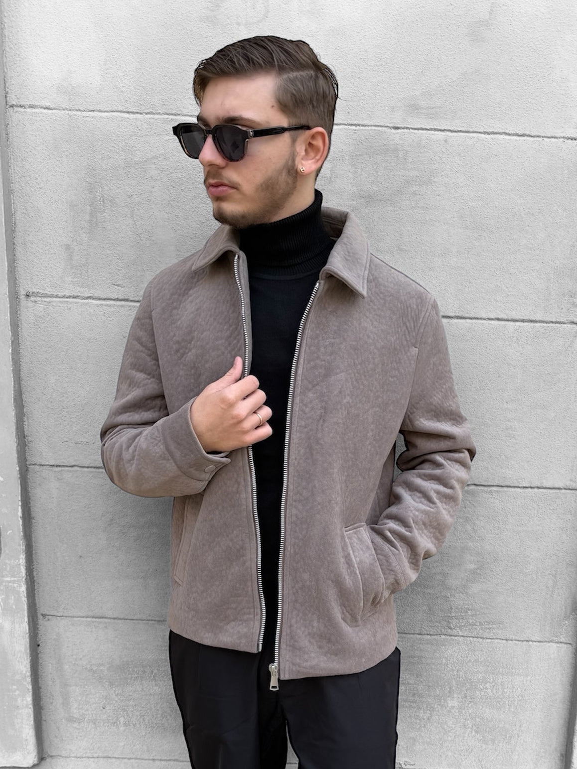 Veste daim marron clair