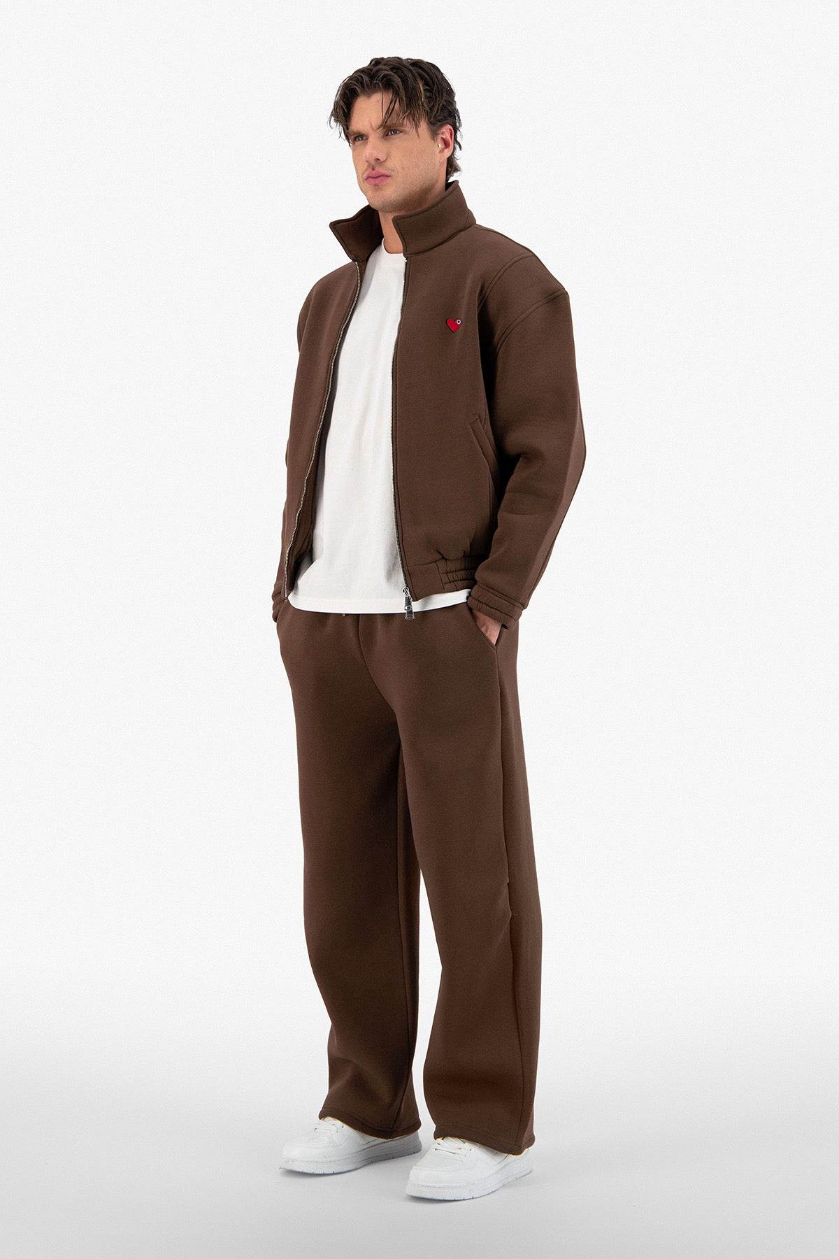 Veste marron petit cœur