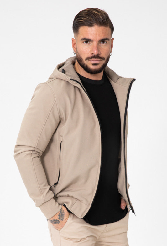 Veste capuche beige