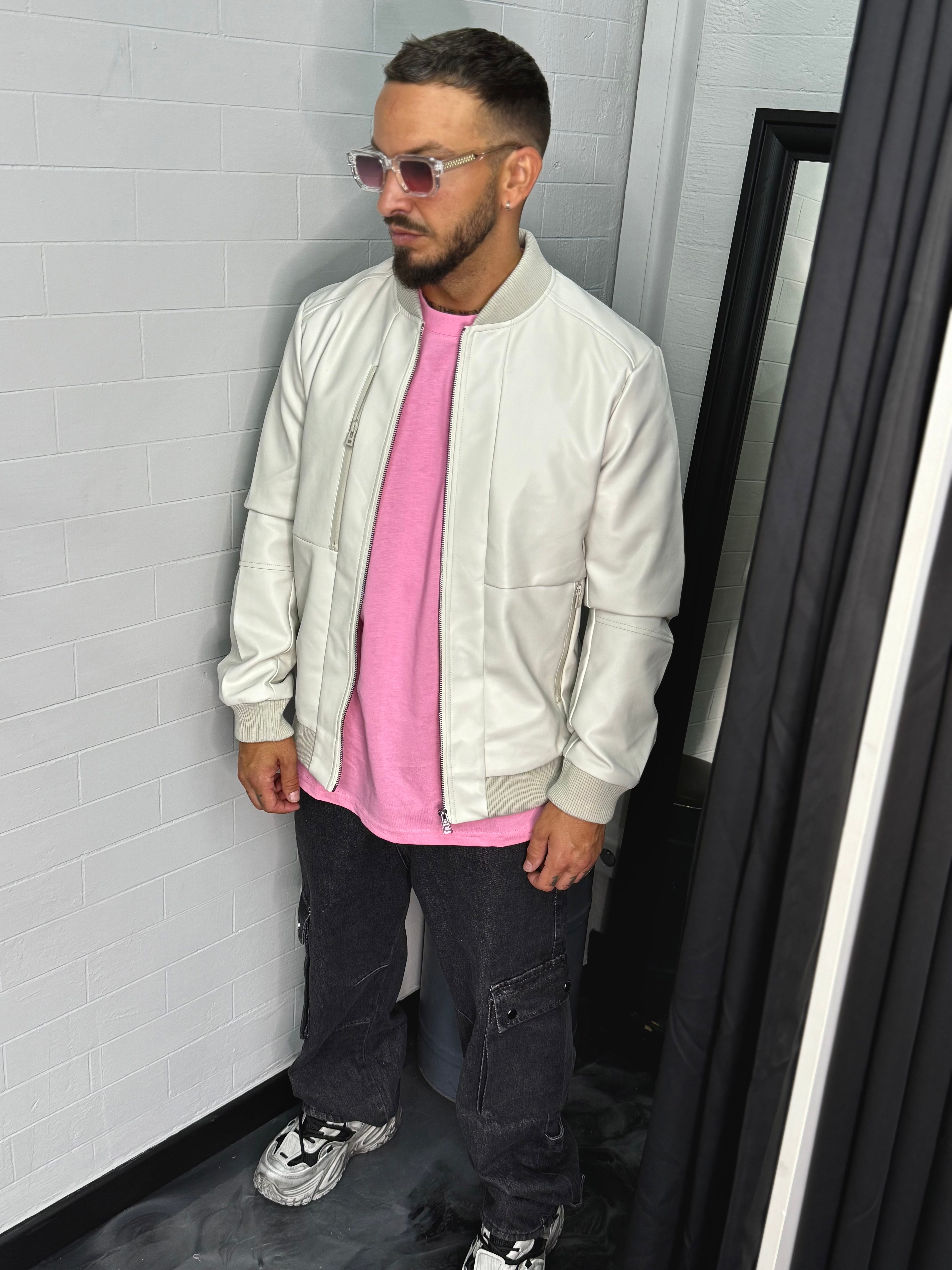 Veste Simili cuir crème