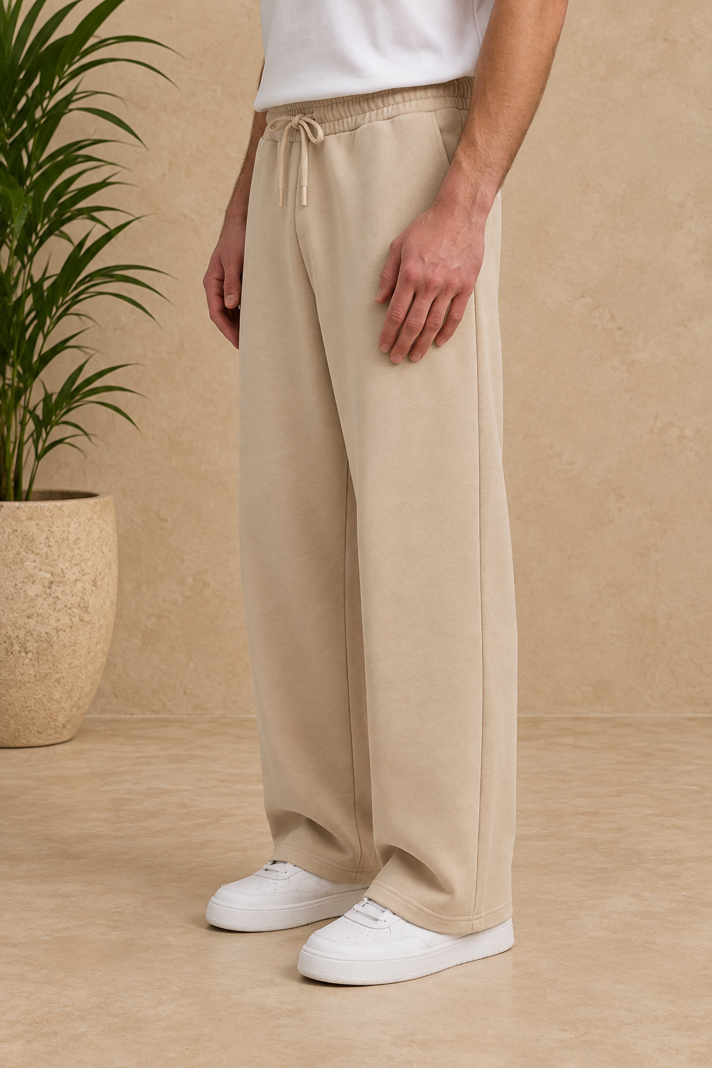 Pantalon jogg loose beige