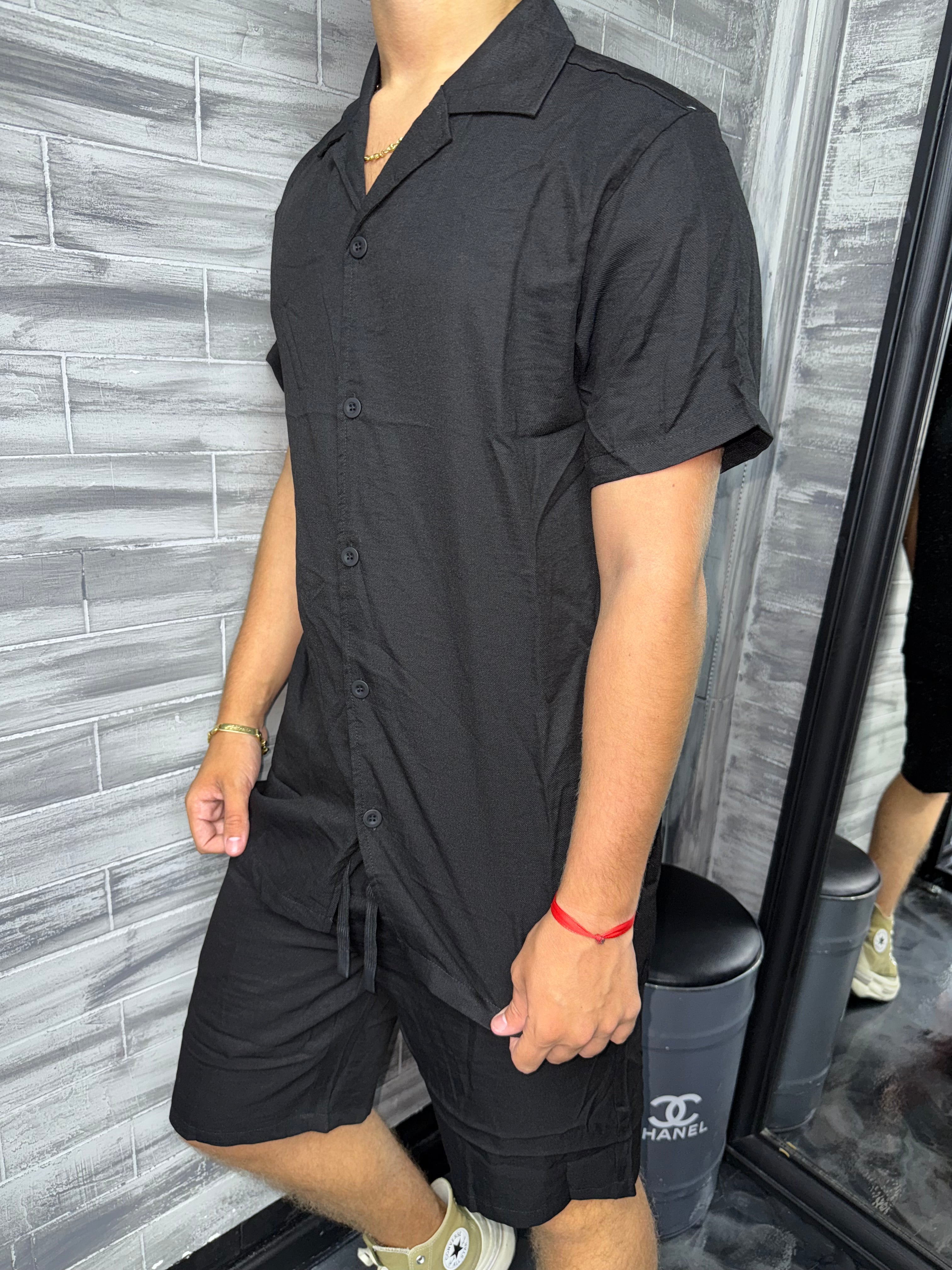 Ensemble Ibiza short + chemise noir