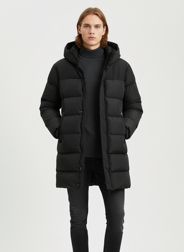 Doudoune longue noir