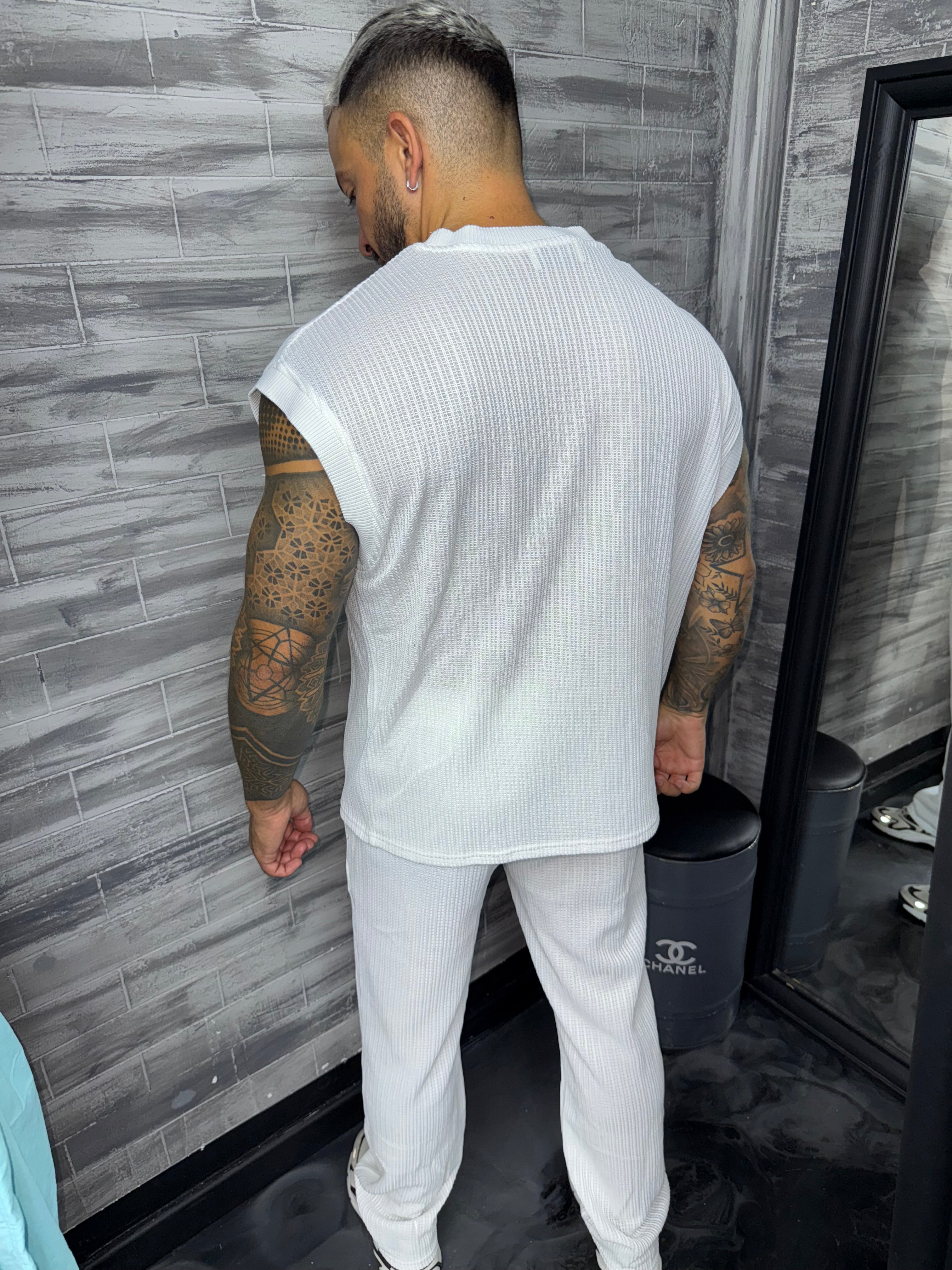 Ensemble pantalon + débardeur blanc
