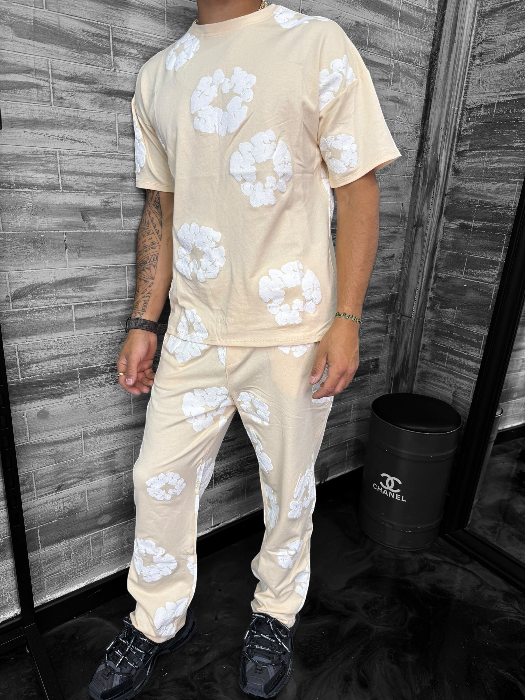 Ensemble Tears t-shirt pantalon beige
