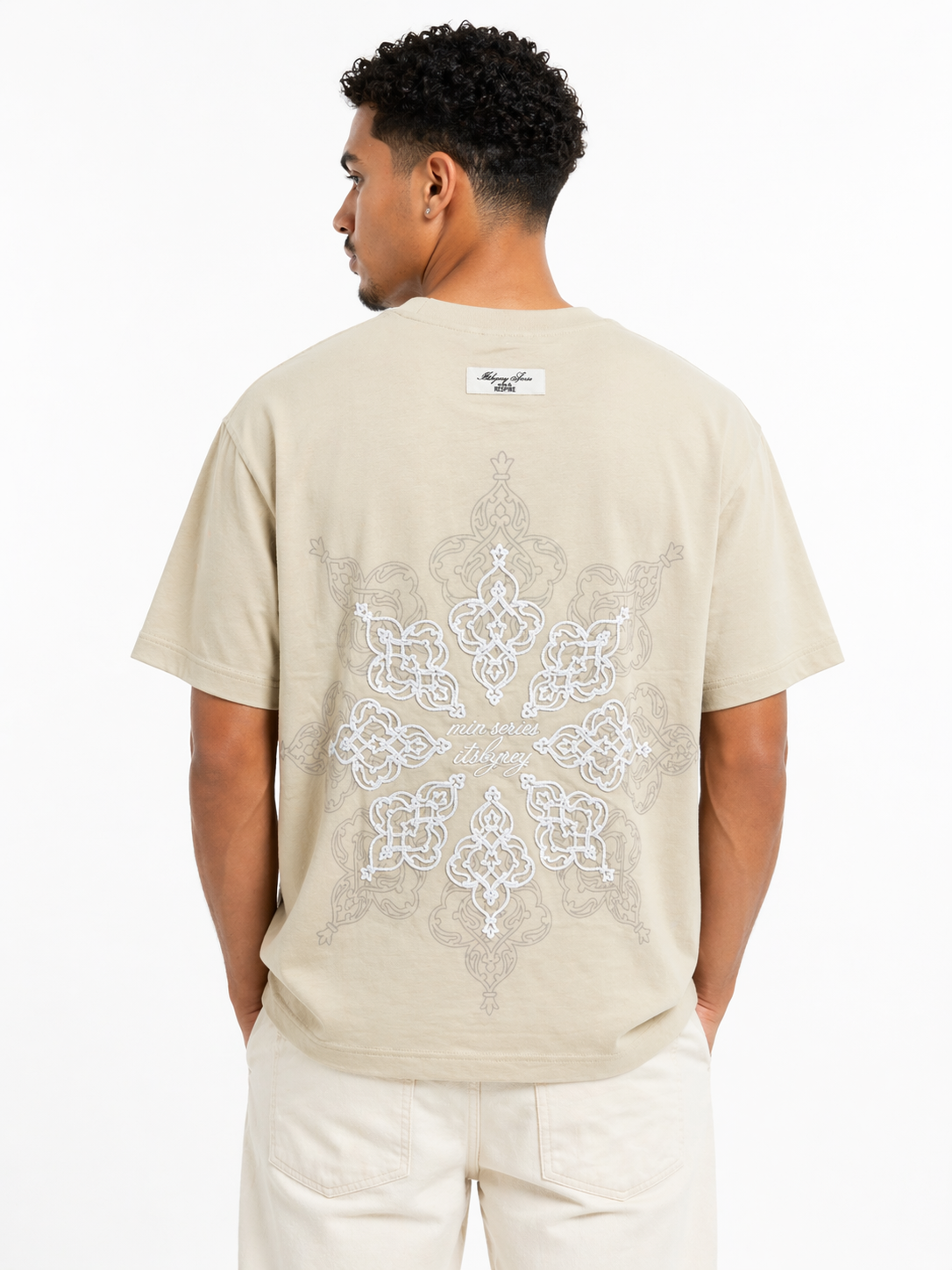 T-shirt oversize Respire brodé beige