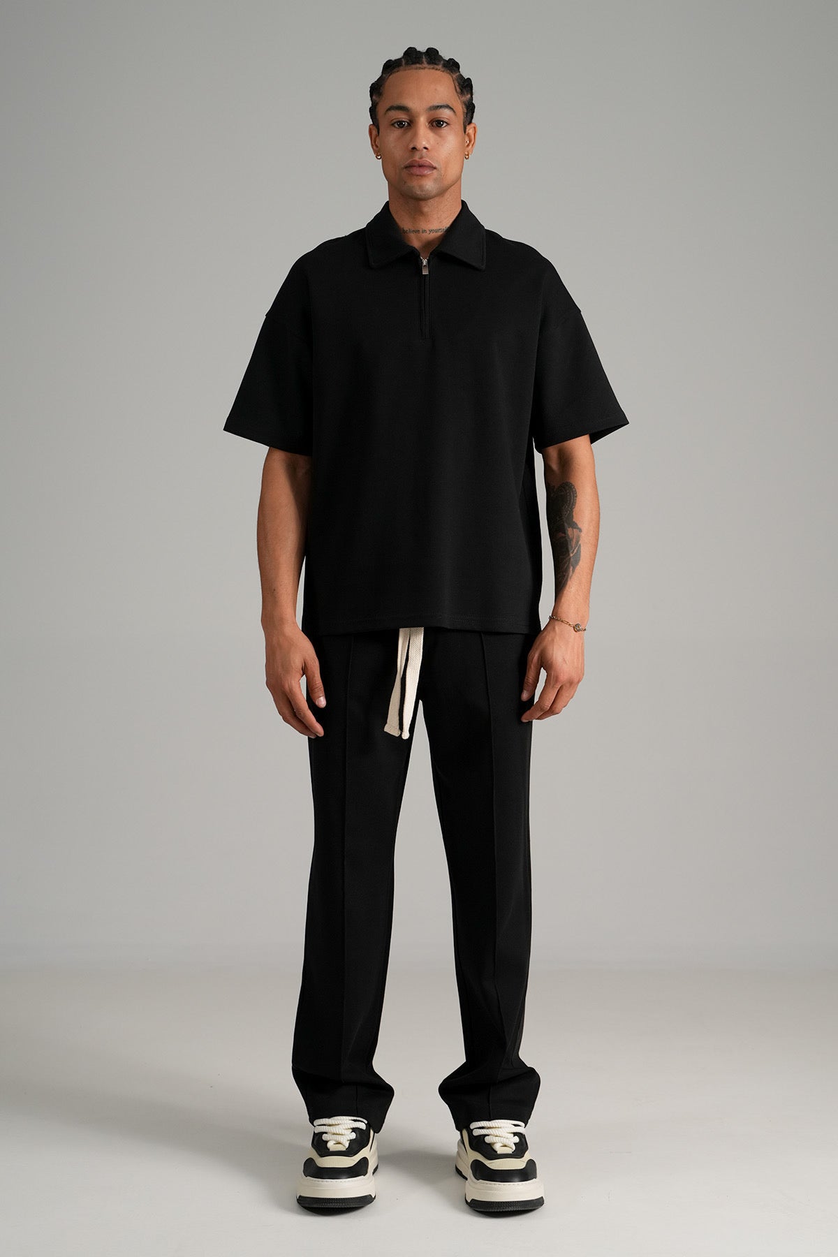 Ensemble noir Polo zip + pantalon