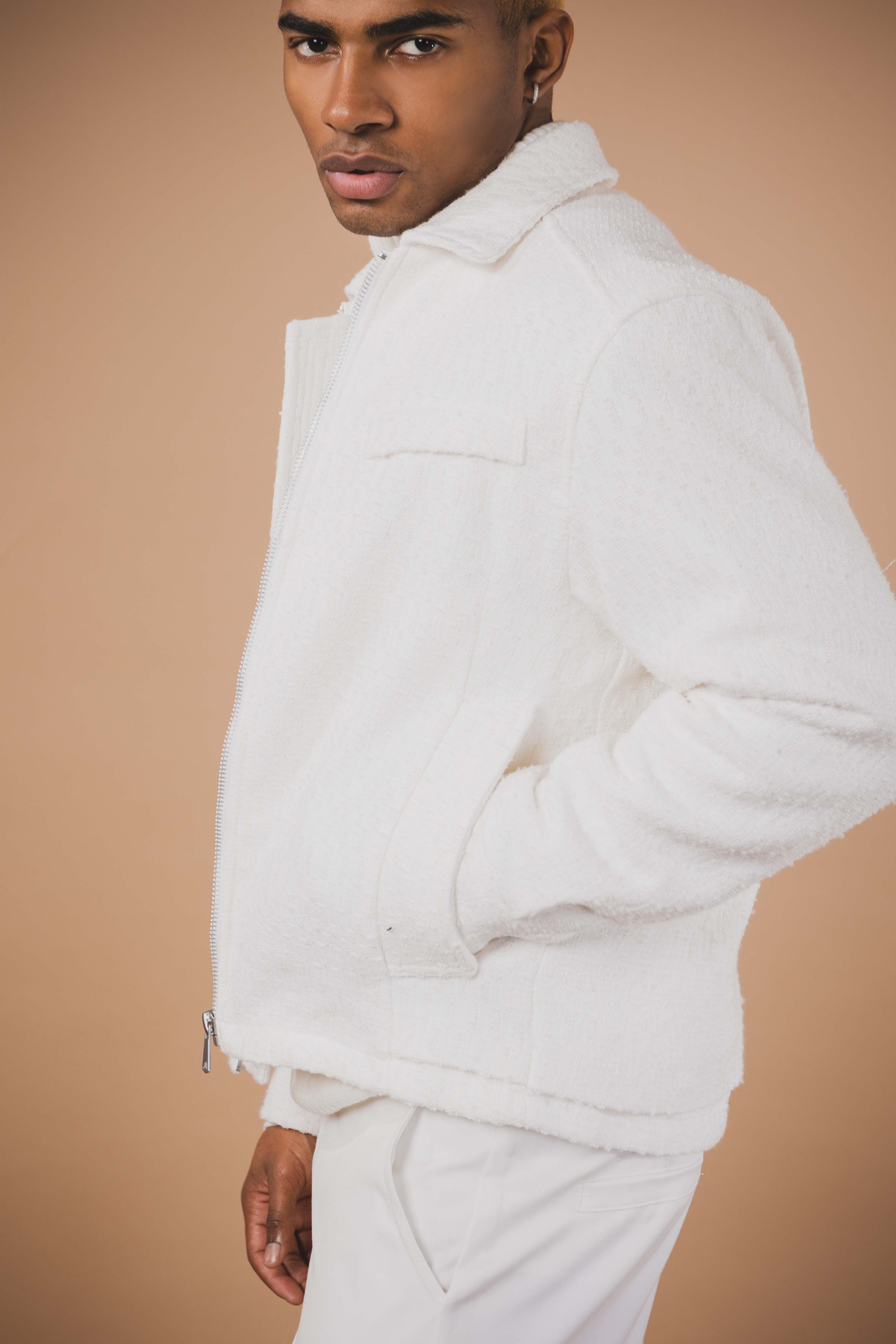 Veste blanche texturée