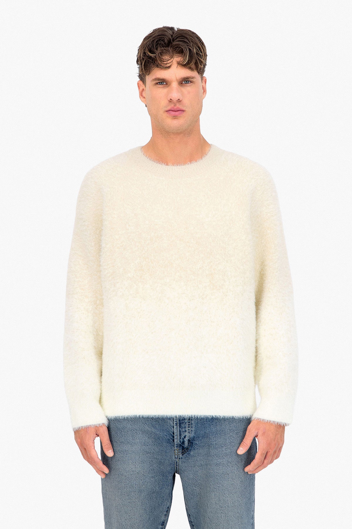 Pull fluffy Snow beige