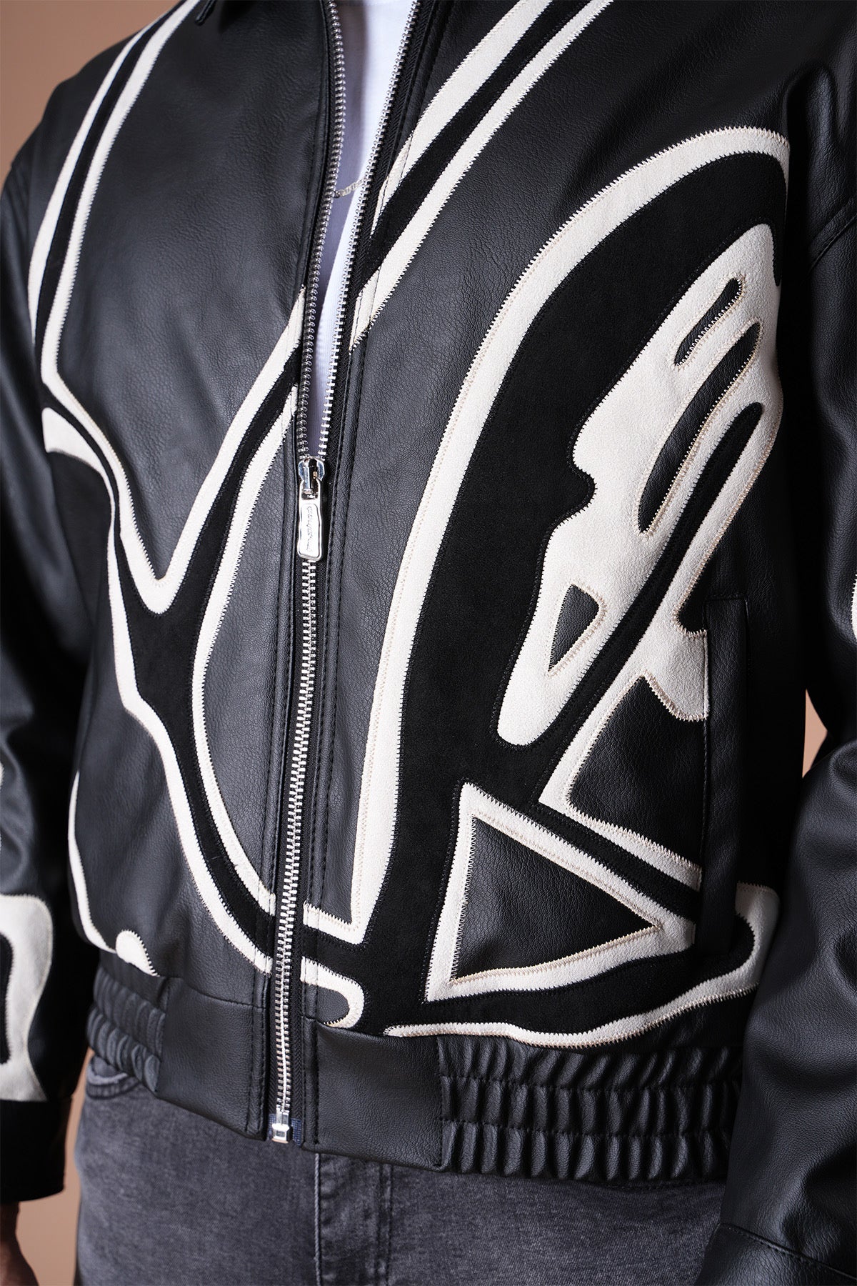 Veste Simili cuir Alpha noir