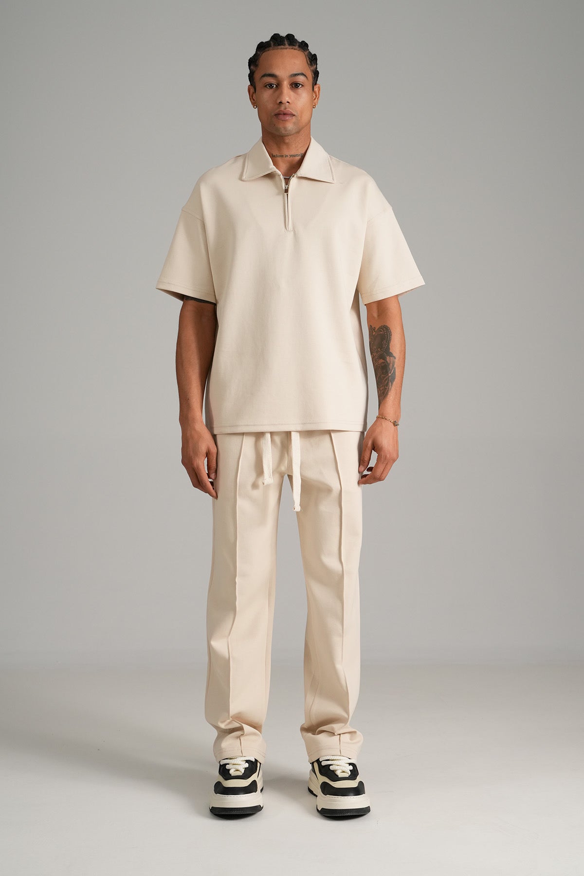Ensemble beige Polo zip + pantalon